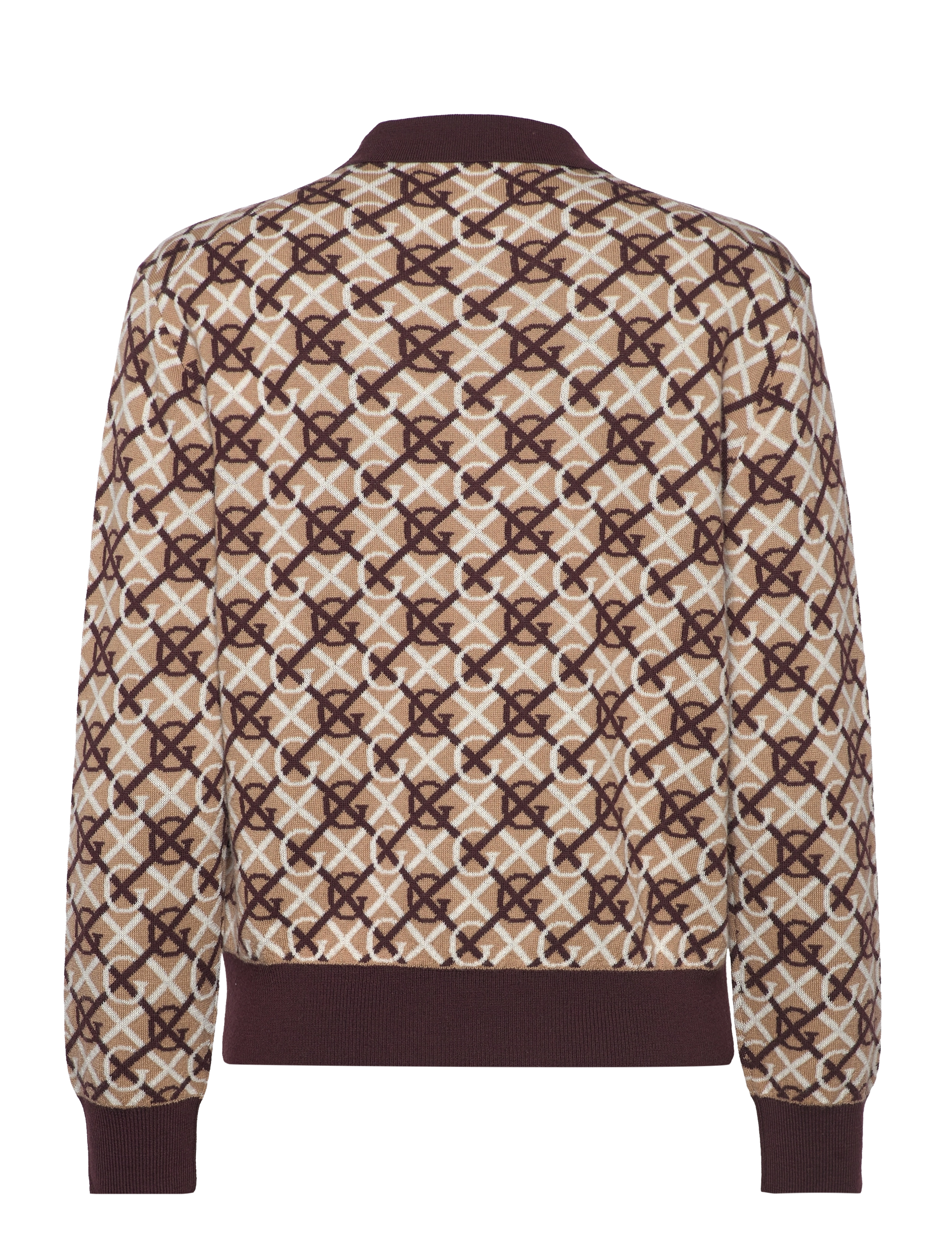 GANT - G PATTERN JAQUARD KNIT POLO - dark mahogany - 1