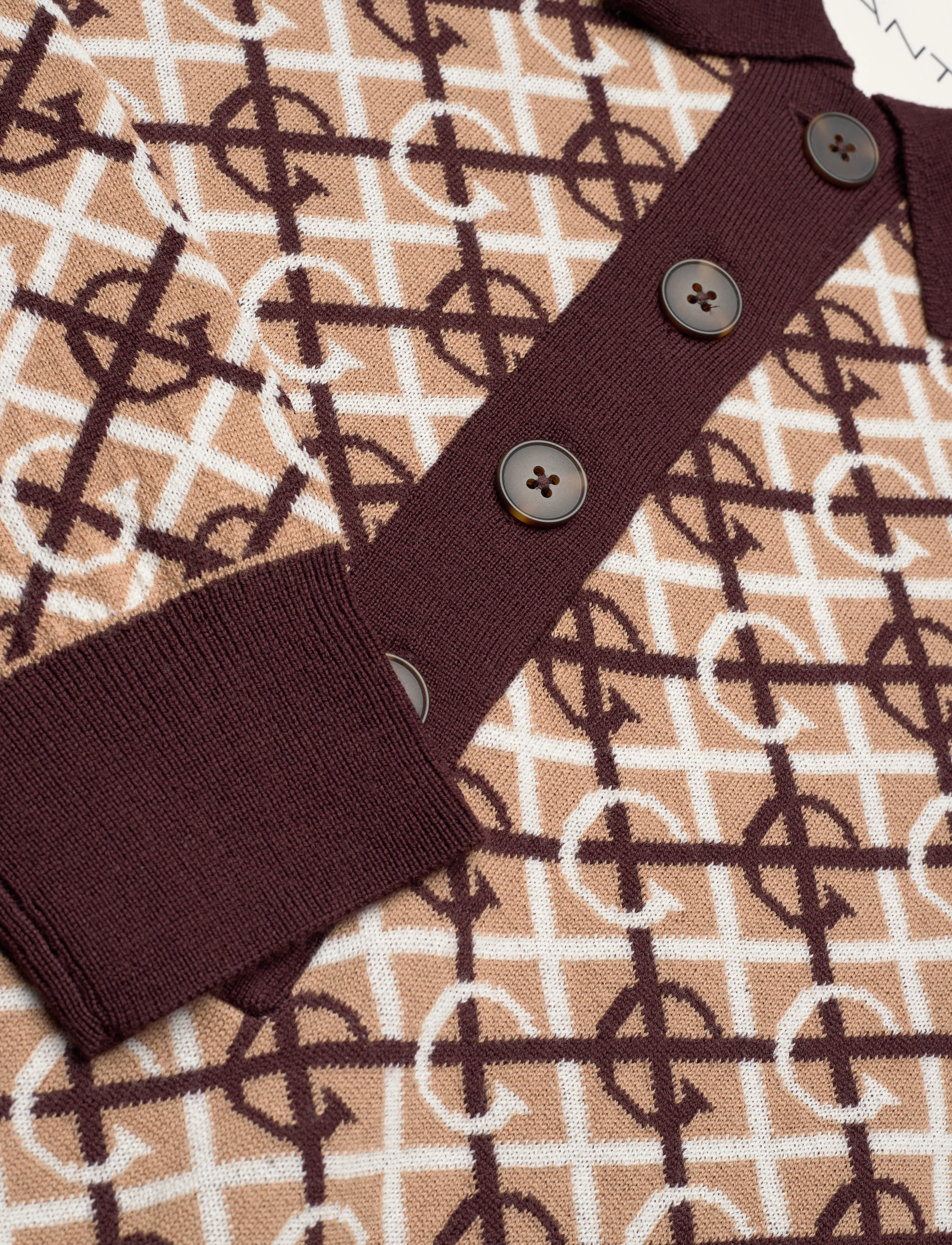 GANT - G PATTERN JAQUARD KNIT POLO - dark mahogany - 2