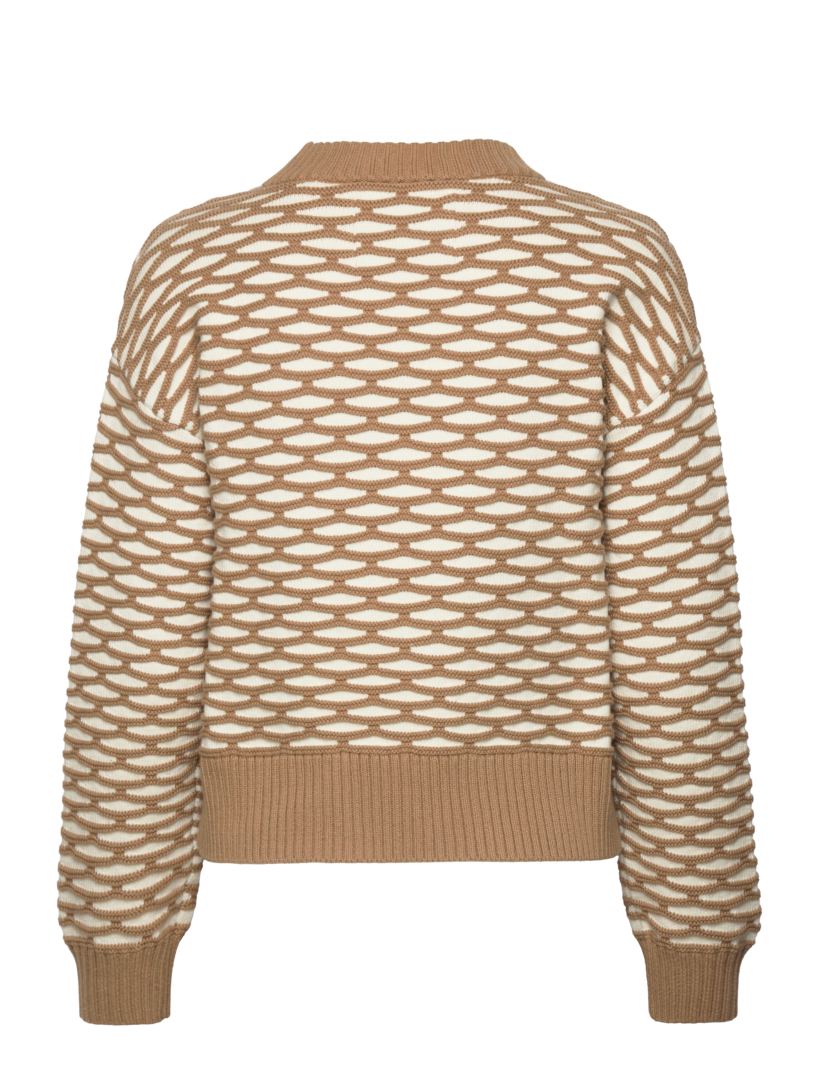 GANT - INTARSIA C-NECK - warm khaki - 1