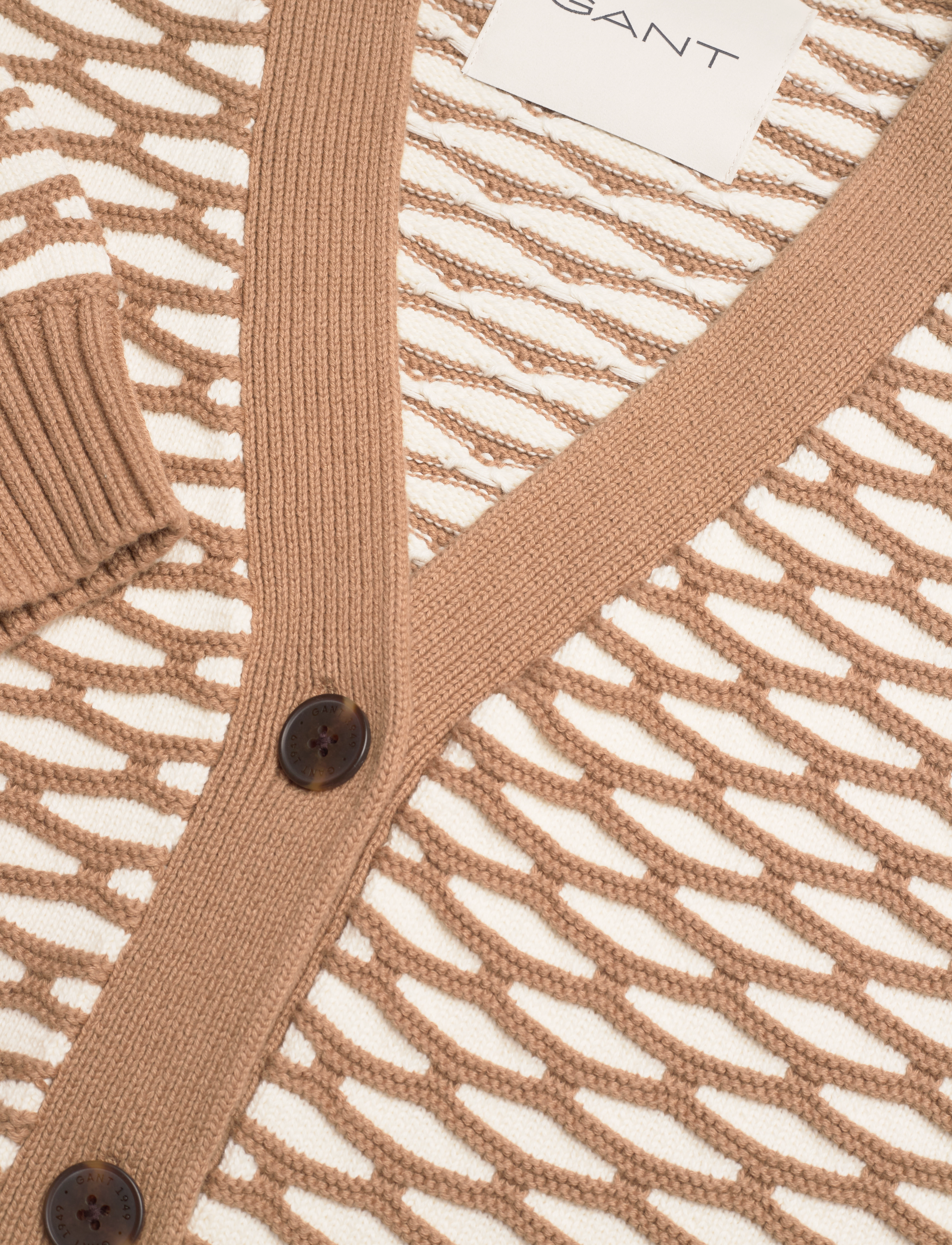 GANT - INTARSIA CARDIGAN - warm khaki - 2