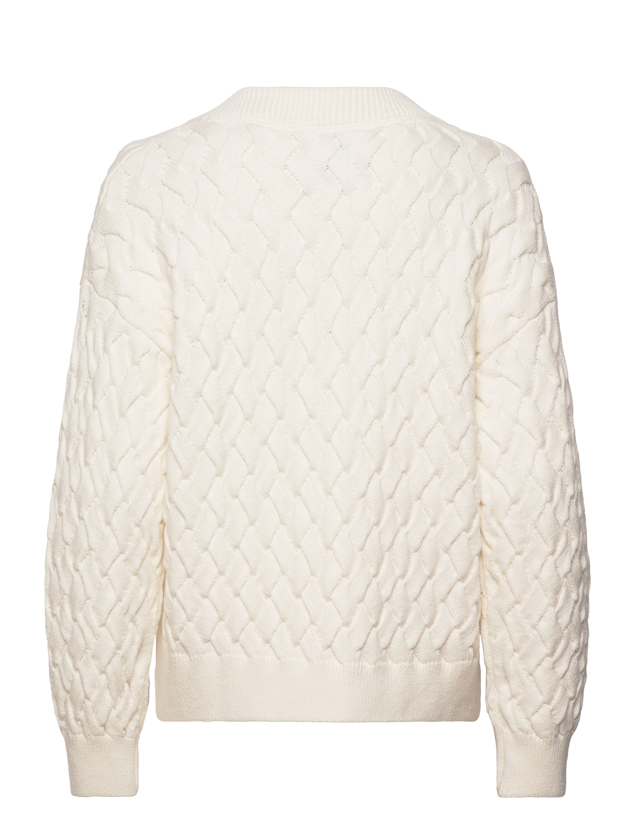 GANT - TEXTURED COTTON V-NECK - cream - 1