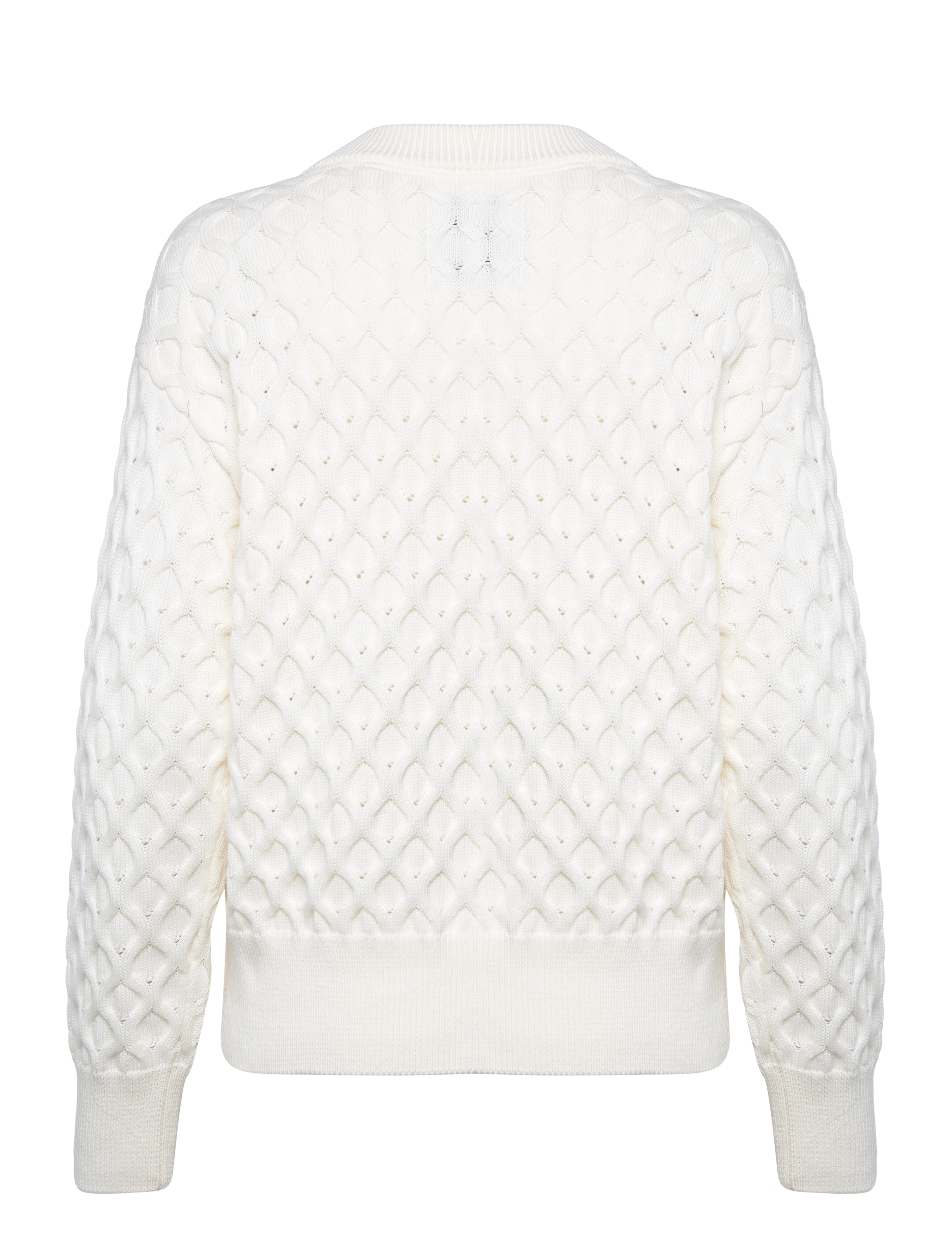 GANT - TEXTURED KNIT V-NECK - cream - 1