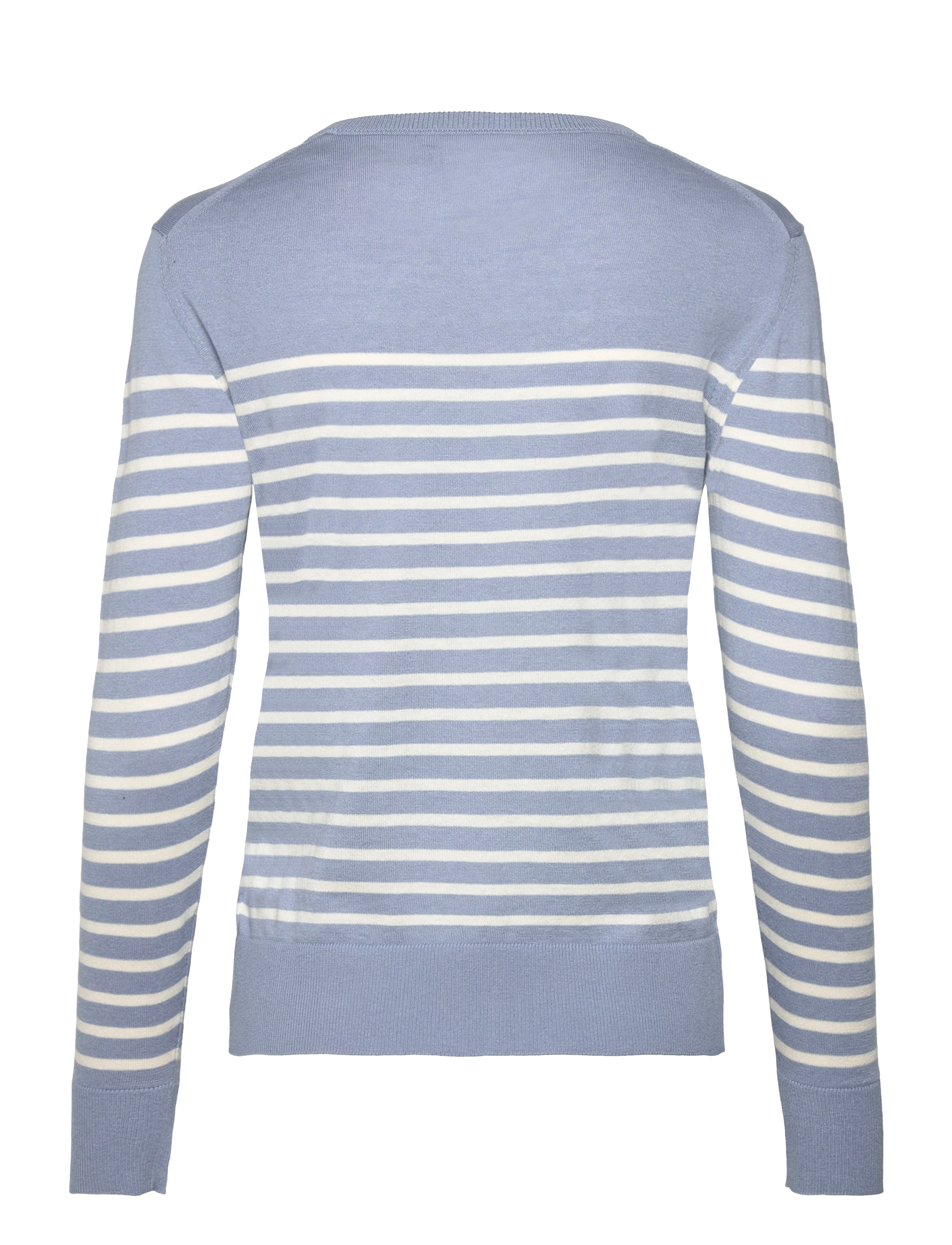 GANT - FINE KNIT STRIPED C-NECK - dove blue - 1