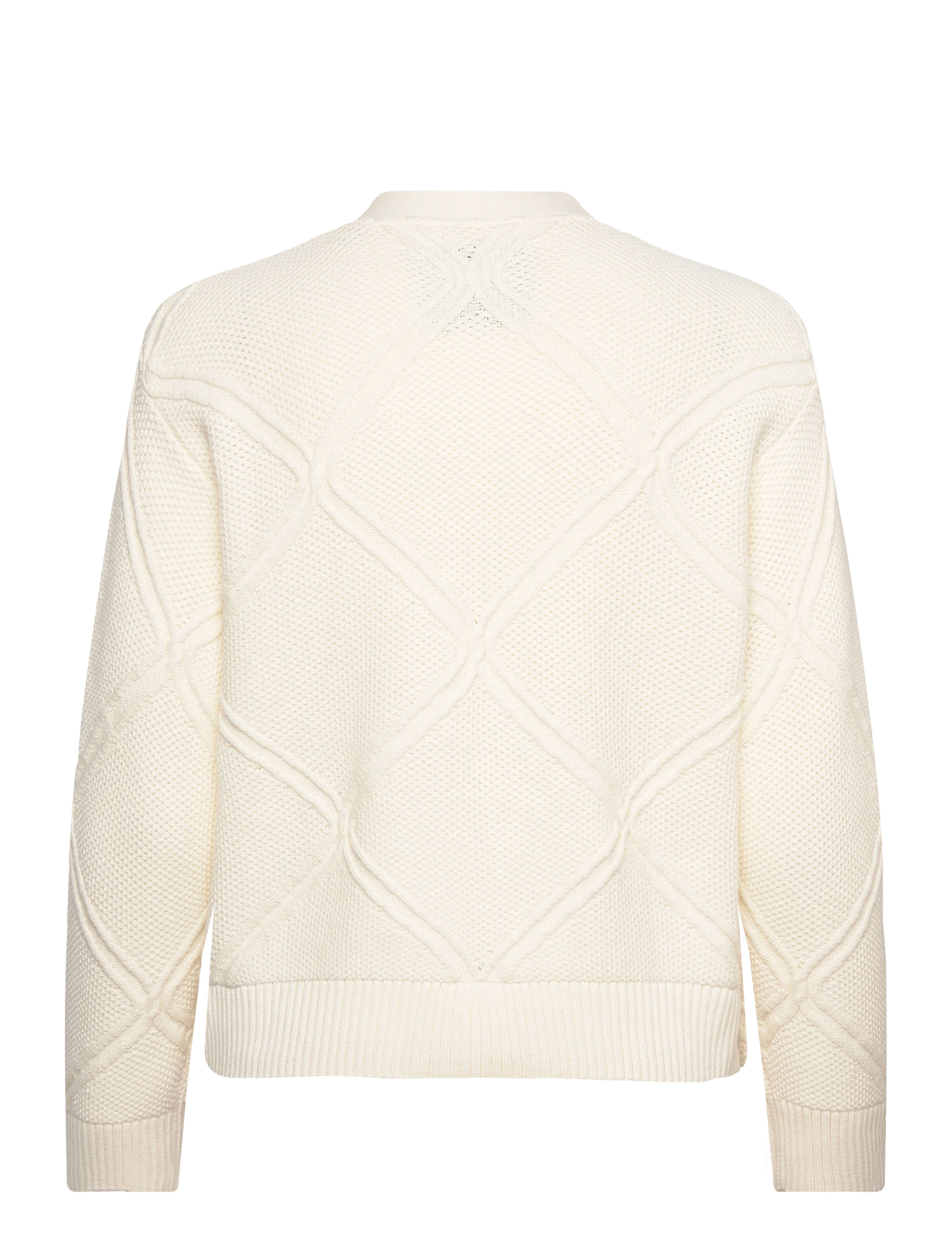 GANT - TEXTURE KNIT CARDIGAN - cream - 1