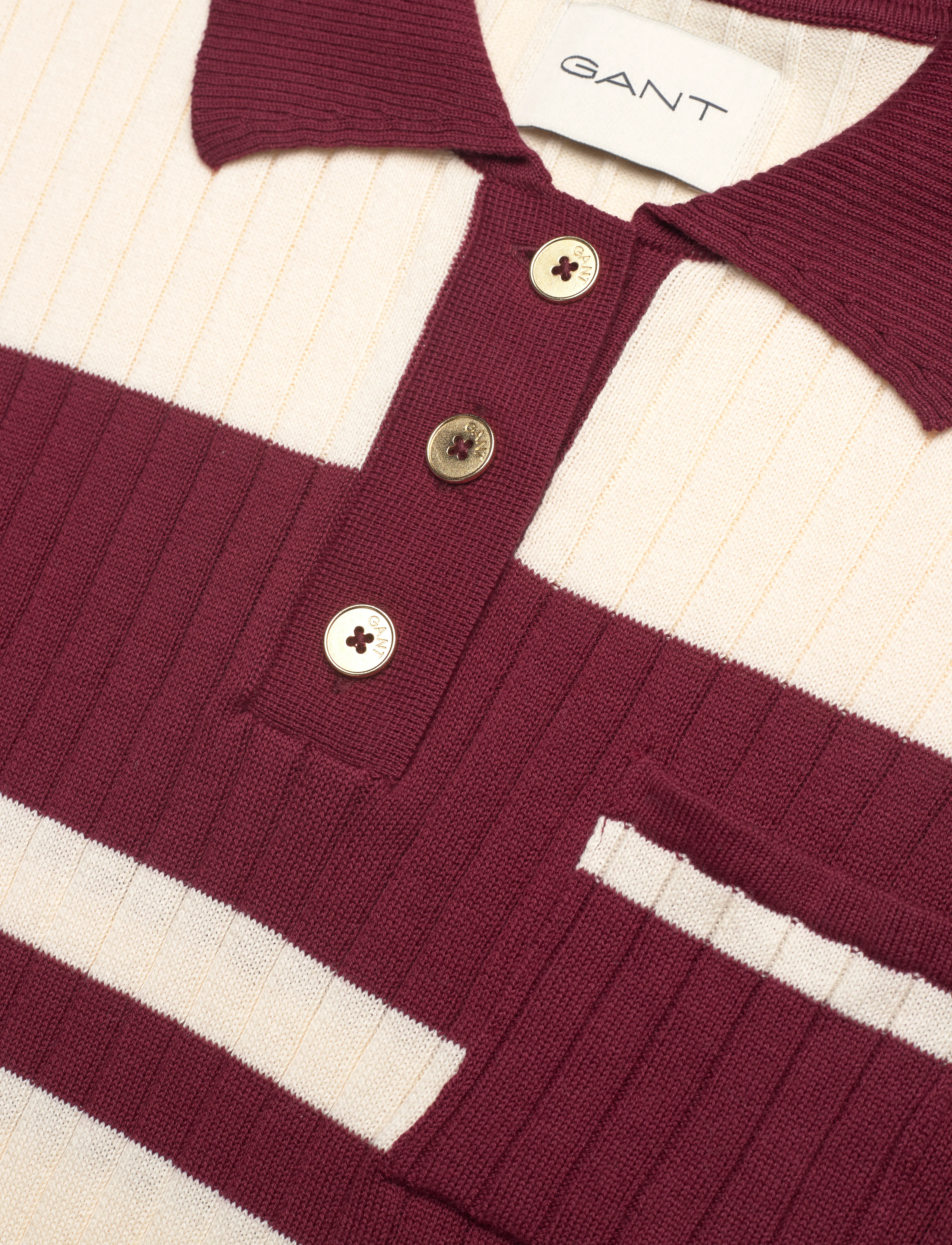 GANT - COLOR BLOCKED POLO KNIT - plumped red - 2