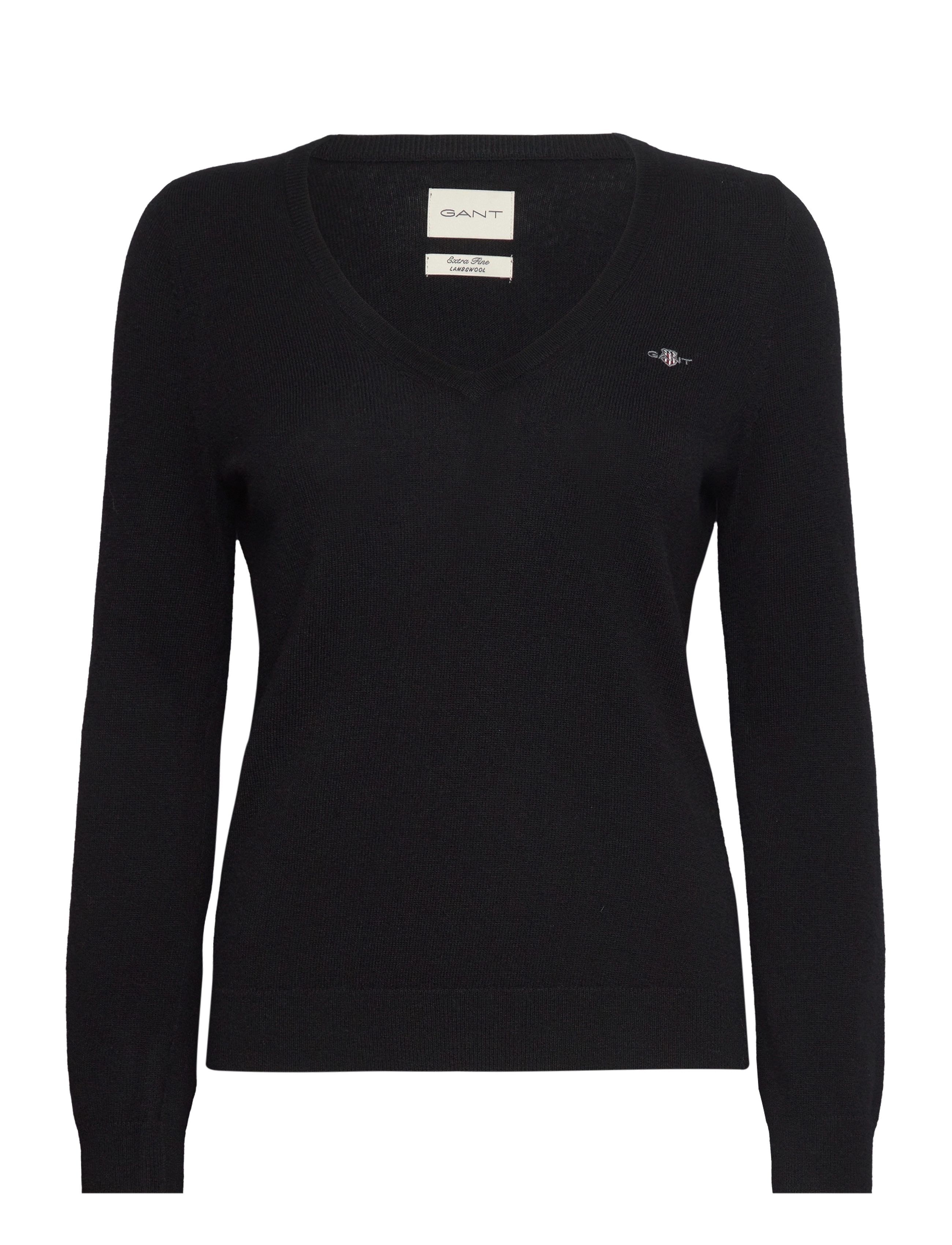 Gant EXTRAFINE LAMBSWOOL BLEND V-NECK - GANT - BLACK / black