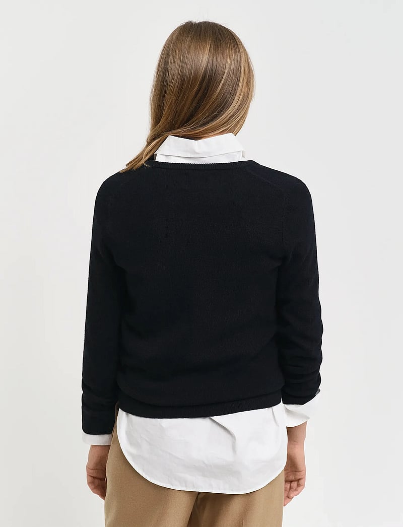 GANT - EXTRAFINE LAMBSWOOL BLEND V-NECK - pullover - black - 3