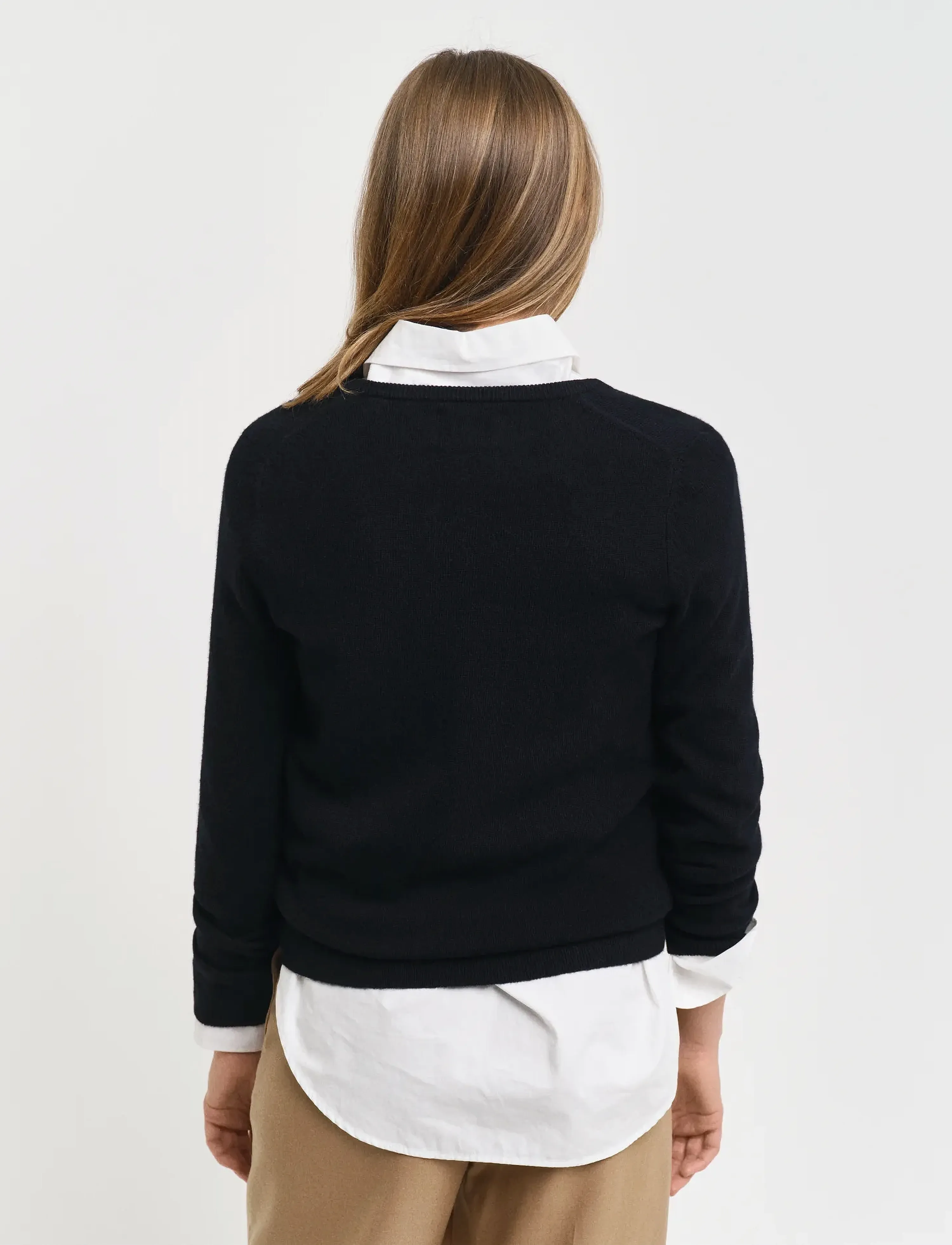 Gant - EXTRAFINE LAMBSWOOL BLEND V-NECK - pullover - black - 3