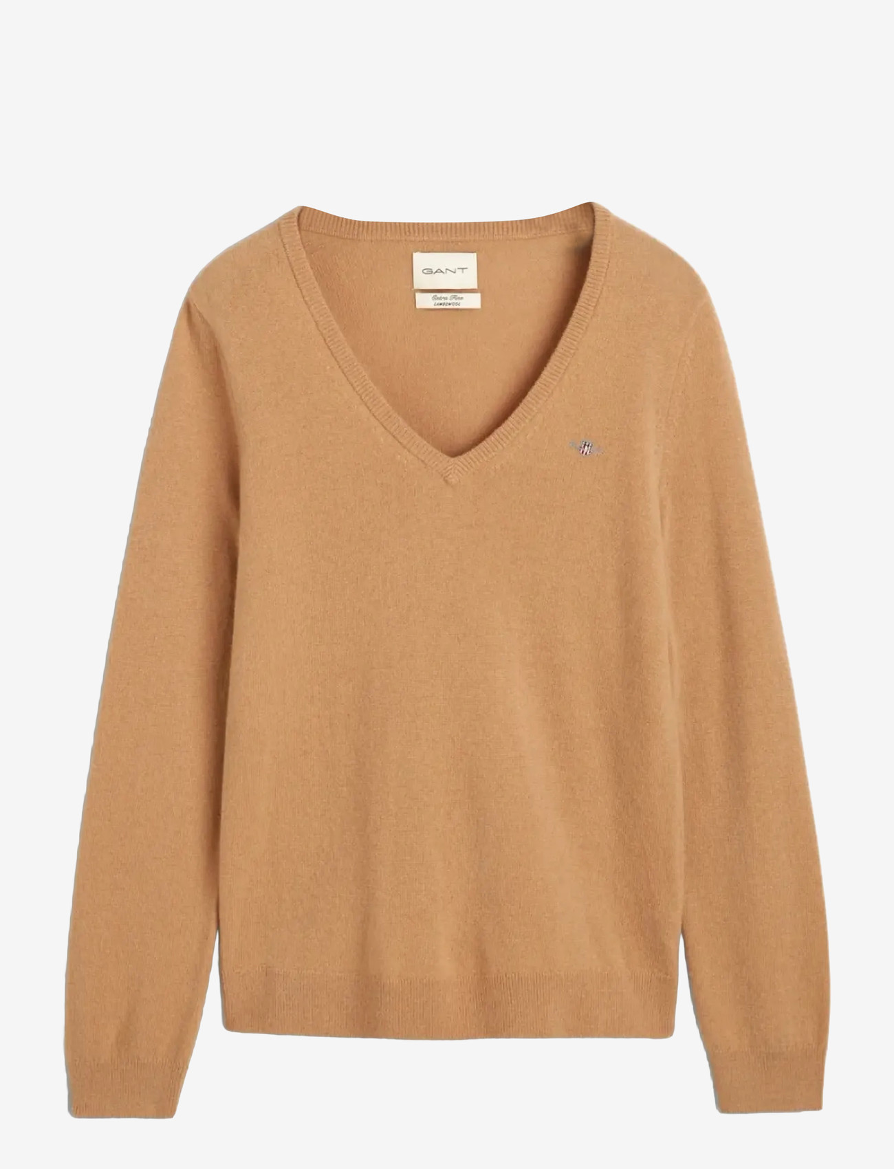 GANT - EXTRAFINE LAMBSWOOL BLEND V-NECK - pullover - caramel beige - 1