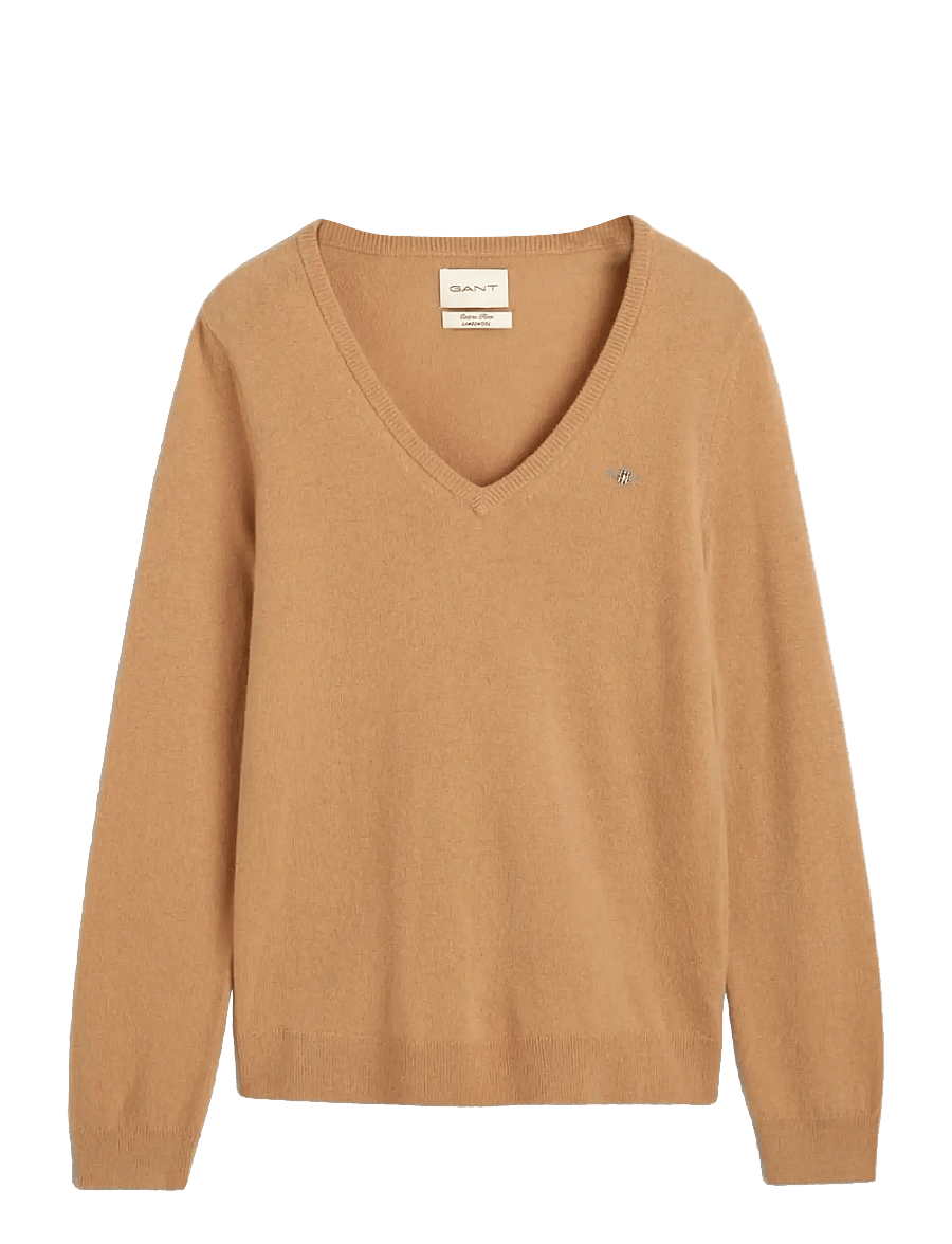 Gant - EXTRAFINE LAMBSWOOL BLEND V-NECK - pullover - caramel beige - 1