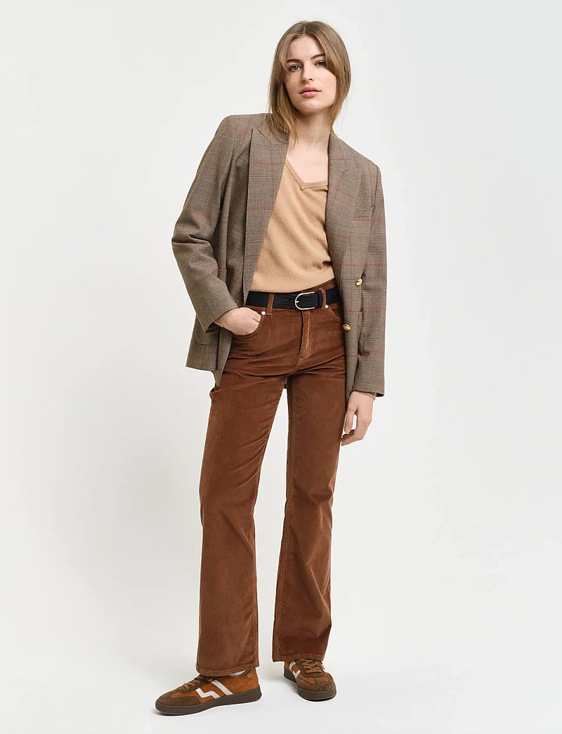 GANT - EXTRAFINE LAMBSWOOL BLEND V-NECK - pullover - caramel beige - 4