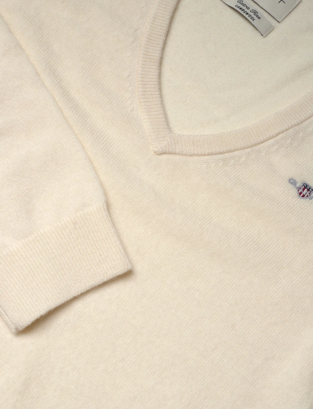 GANT - EXTRAFINE LAMBSWOOL BLEND V-NECK - neulepuserot - cream - 2