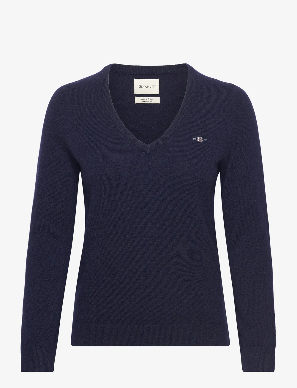 GANT - EXTRAFINE LAMBSWOOL BLEND V-NECK - stickade tröjor - evening blue - 1