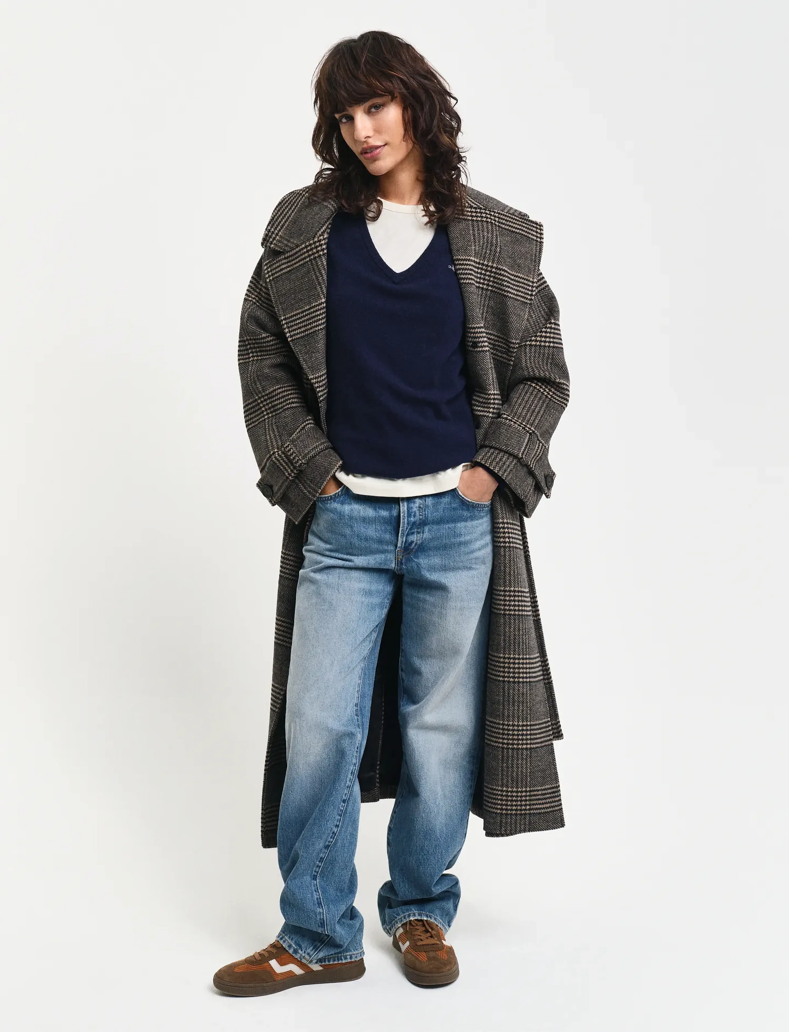 Gant - EXTRAFINE LAMBSWOOL BLEND V-NECK - neulepuserot - evening blue - 5