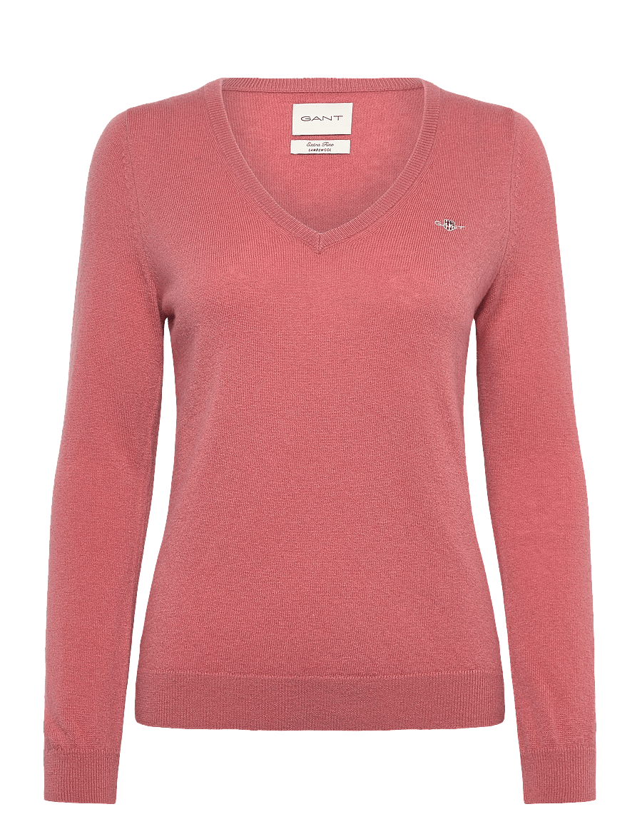 Gant - EXTRAFINE LAMBSWOOL BLEND V-NECK - pullover - faded brick - 0