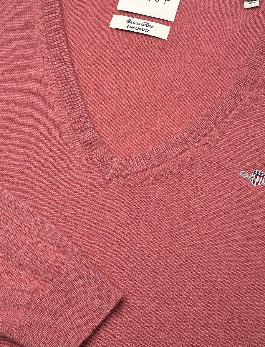 Gant - EXTRAFINE LAMBSWOOL BLEND V-NECK - pullover - faded brick - 2