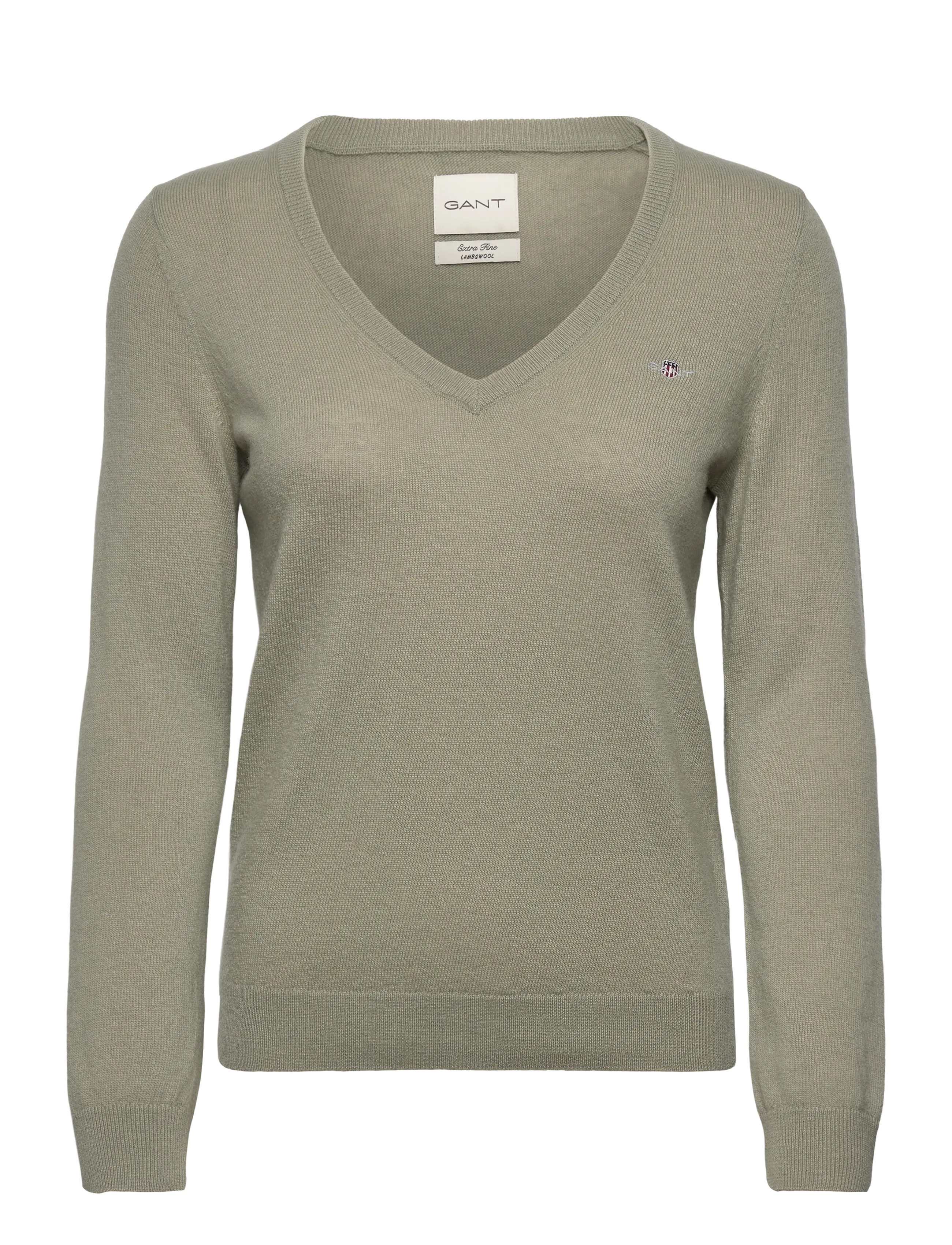Gant - EXTRAFINE LAMBSWOOL BLEND V-NECK - sviitrid - faded sage - 0