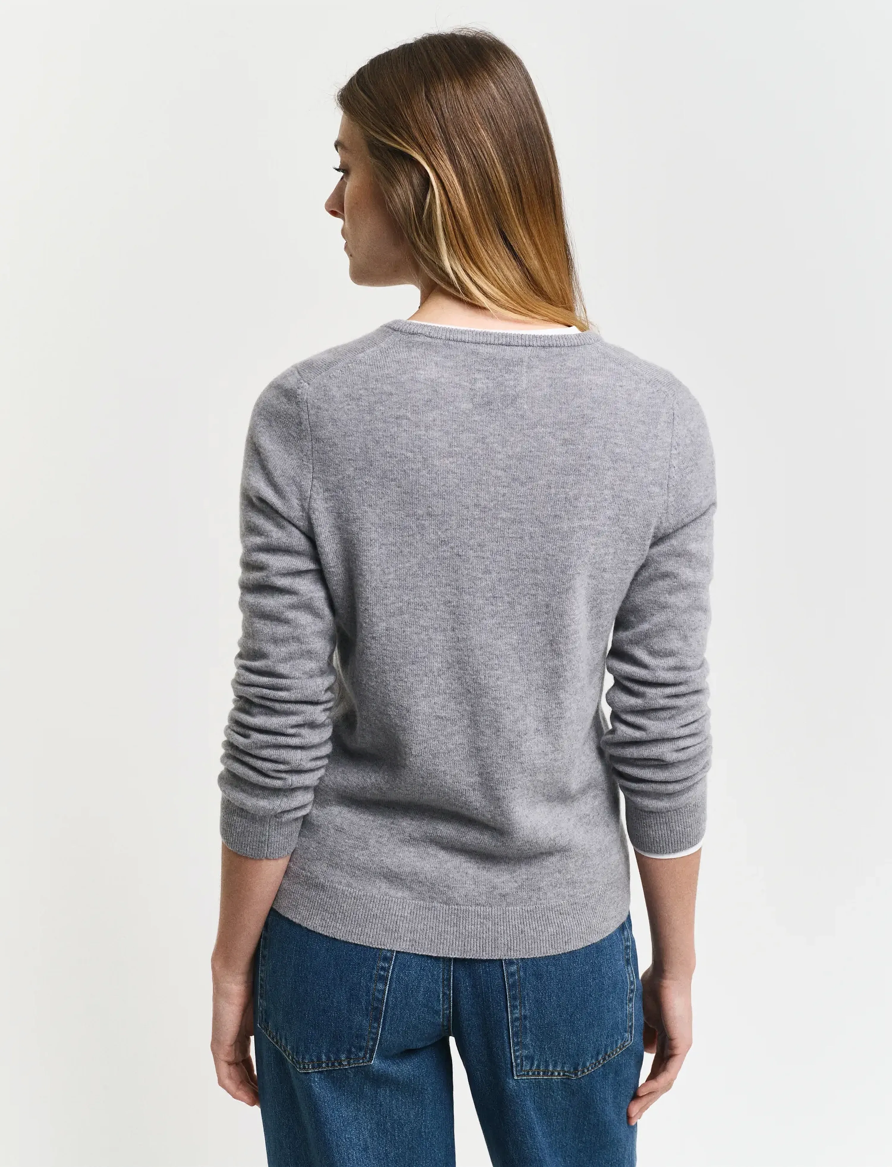 Gant - EXTRAFINE LAMBSWOOL BLEND V-NECK - pullover - grey melange - 3