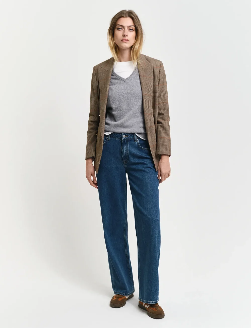 GANT - EXTRAFINE LAMBSWOOL BLEND V-NECK - stickade tröjor - grey melange - 5