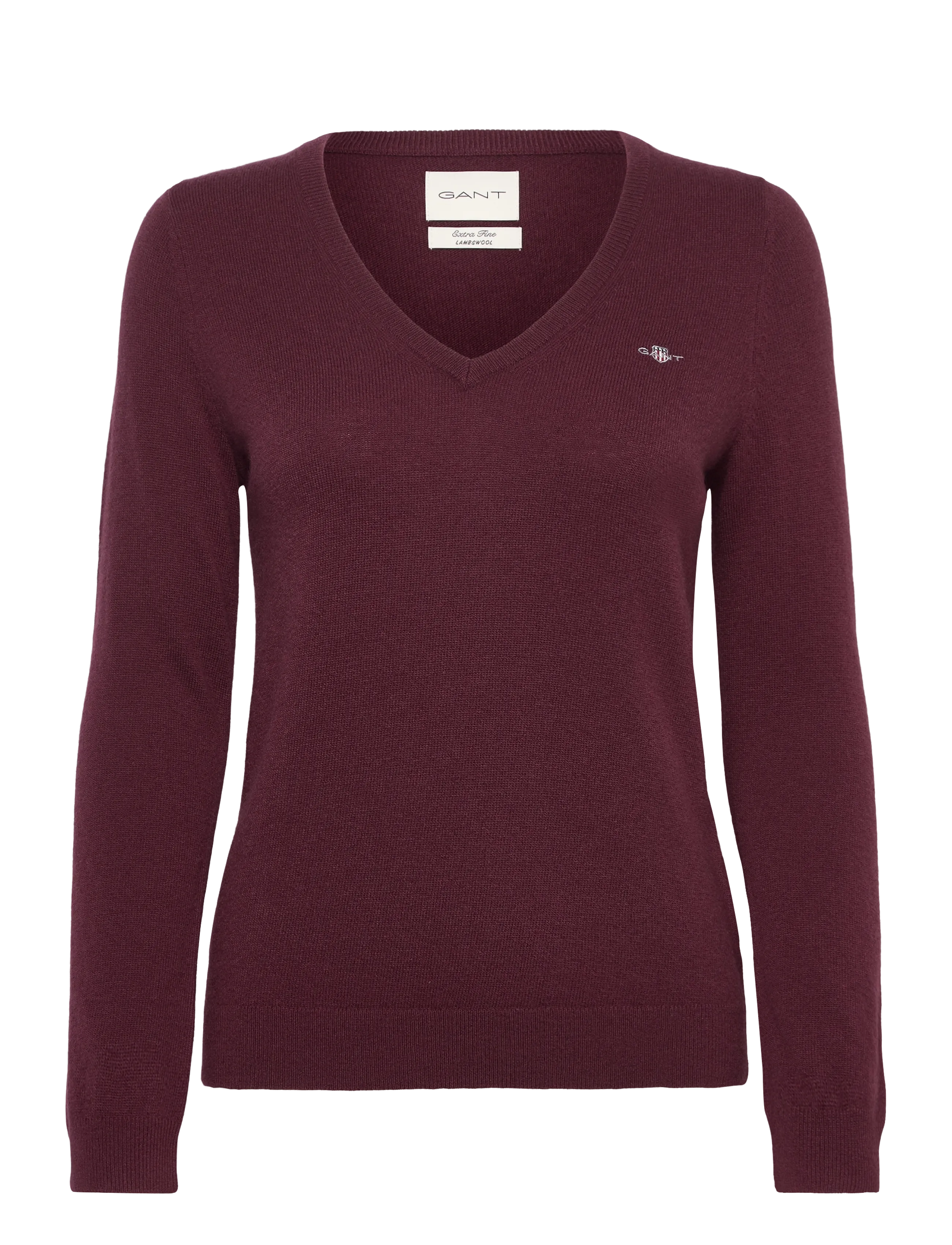 Gant EXTRAFINE LAMBSWOOL BLEND V-NECK - Pullover - PLUM WINE / burgundy