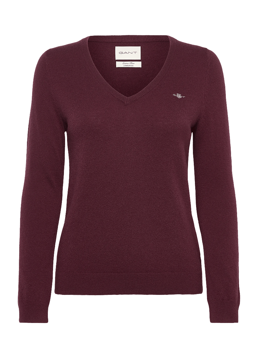 Gant - EXTRAFINE LAMBSWOOL BLEND V-NECK - pullover - plum wine - 0