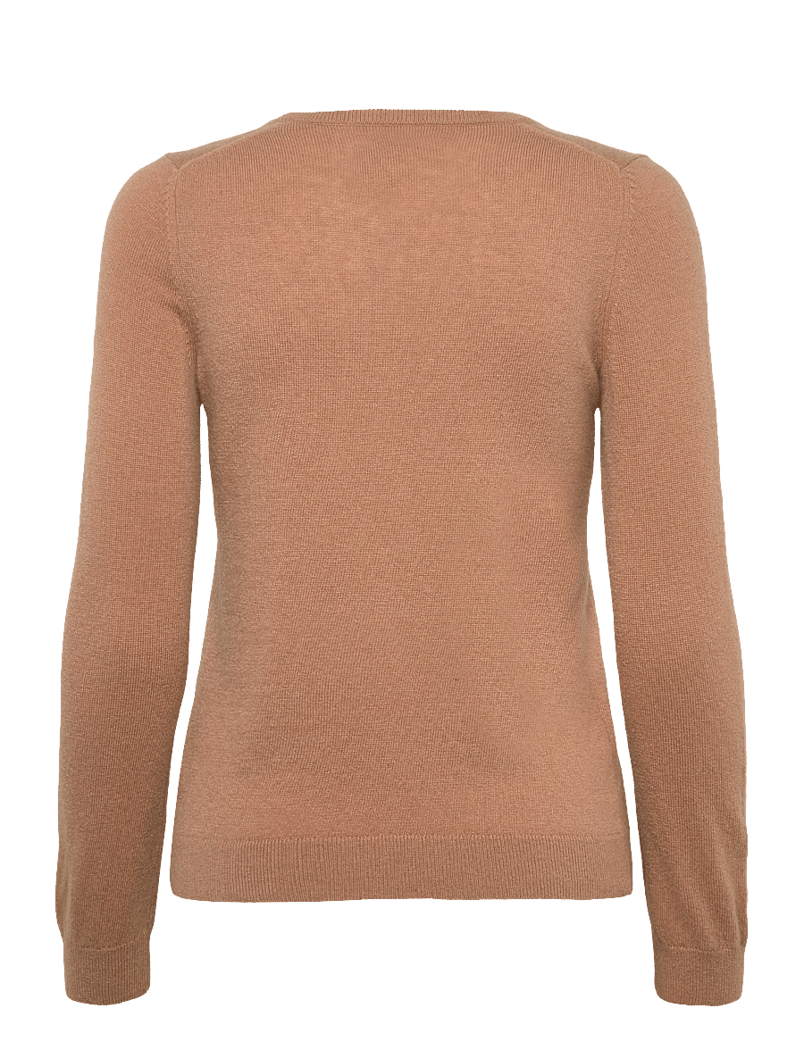 Gant - EXTRAFINE LAMBSWOOL BLEND V-NECK - gebreide truien - warm khaki - 1