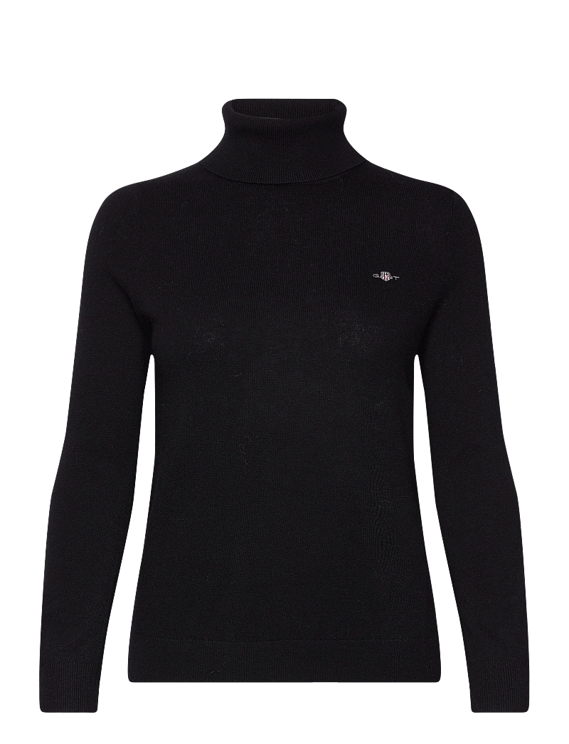 GANT - EXTRAFINE LAMBSWOOL BLEND ROLLNECK - rollkragenpullover - black - 1