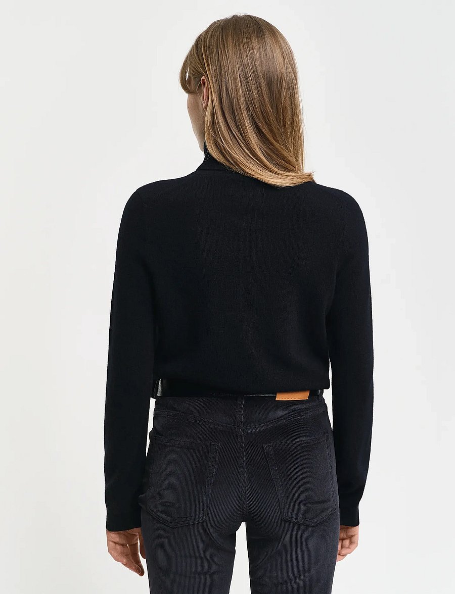 Gant - EXTRAFINE LAMBSWOOL BLEND ROLLNECK - rollkragenpullover - black - 3