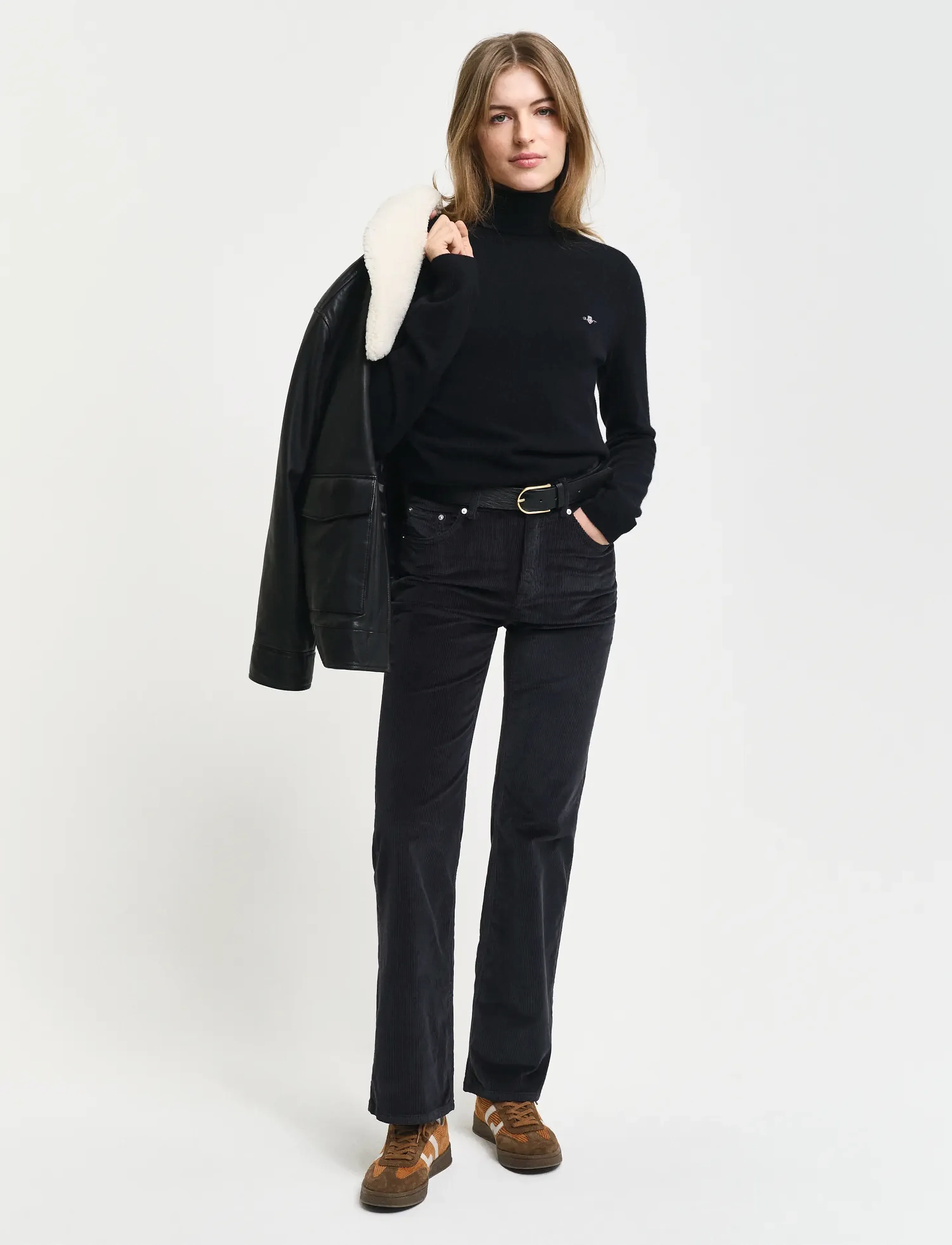 Gant - EXTRAFINE LAMBSWOOL BLEND ROLLNECK - rollkragenpullover - black - 5
