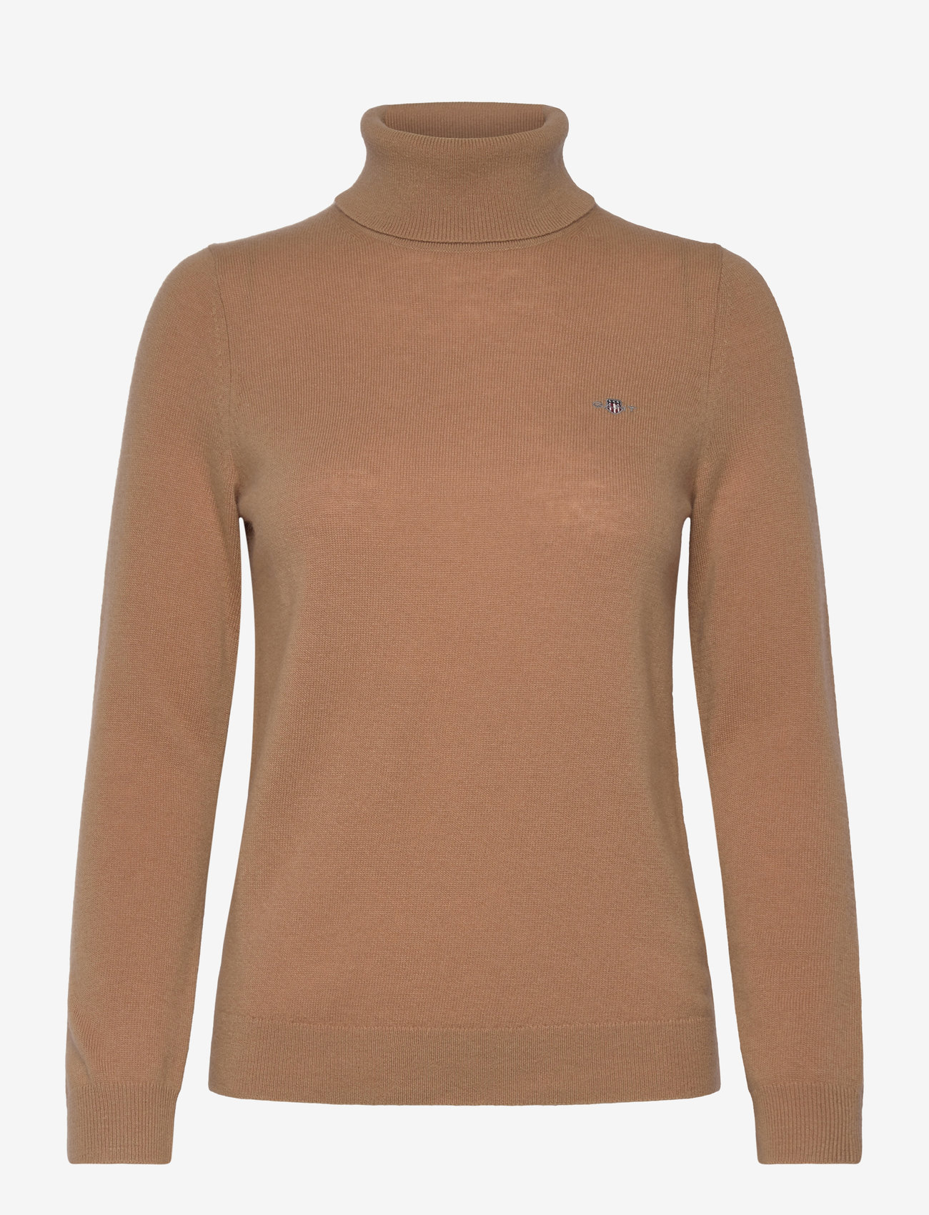 GANT - EXTRAFINE LAMBSWOOL BLEND ROLLNECK - turtlenecks - caramel beige - 0