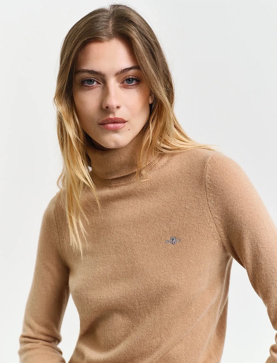 Gant - EXTRAFINE LAMBSWOOL BLEND ROLLNECK - kõrge kaelusega kudumid - caramel beige - 4