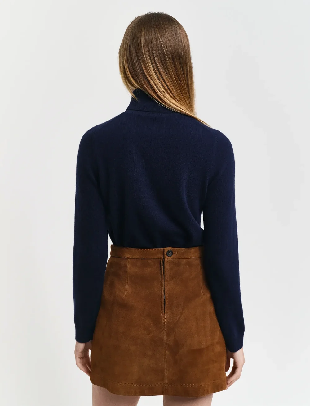 GANT - EXTRAFINE LAMBSWOOL BLEND ROLLNECK - turtlenecks - evening blue - 3