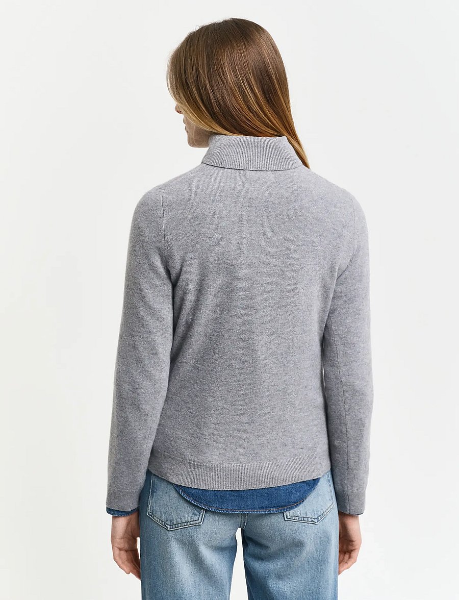 Gant - EXTRAFINE LAMBSWOOL BLEND ROLLNECK - golfai - grey melange - 3
