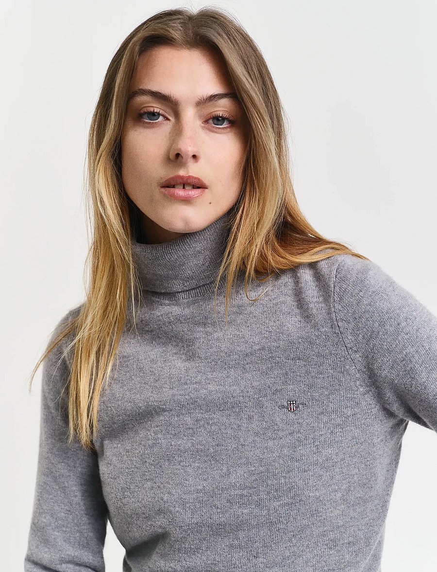 Gant - EXTRAFINE LAMBSWOOL BLEND ROLLNECK - golfai - grey melange - 4