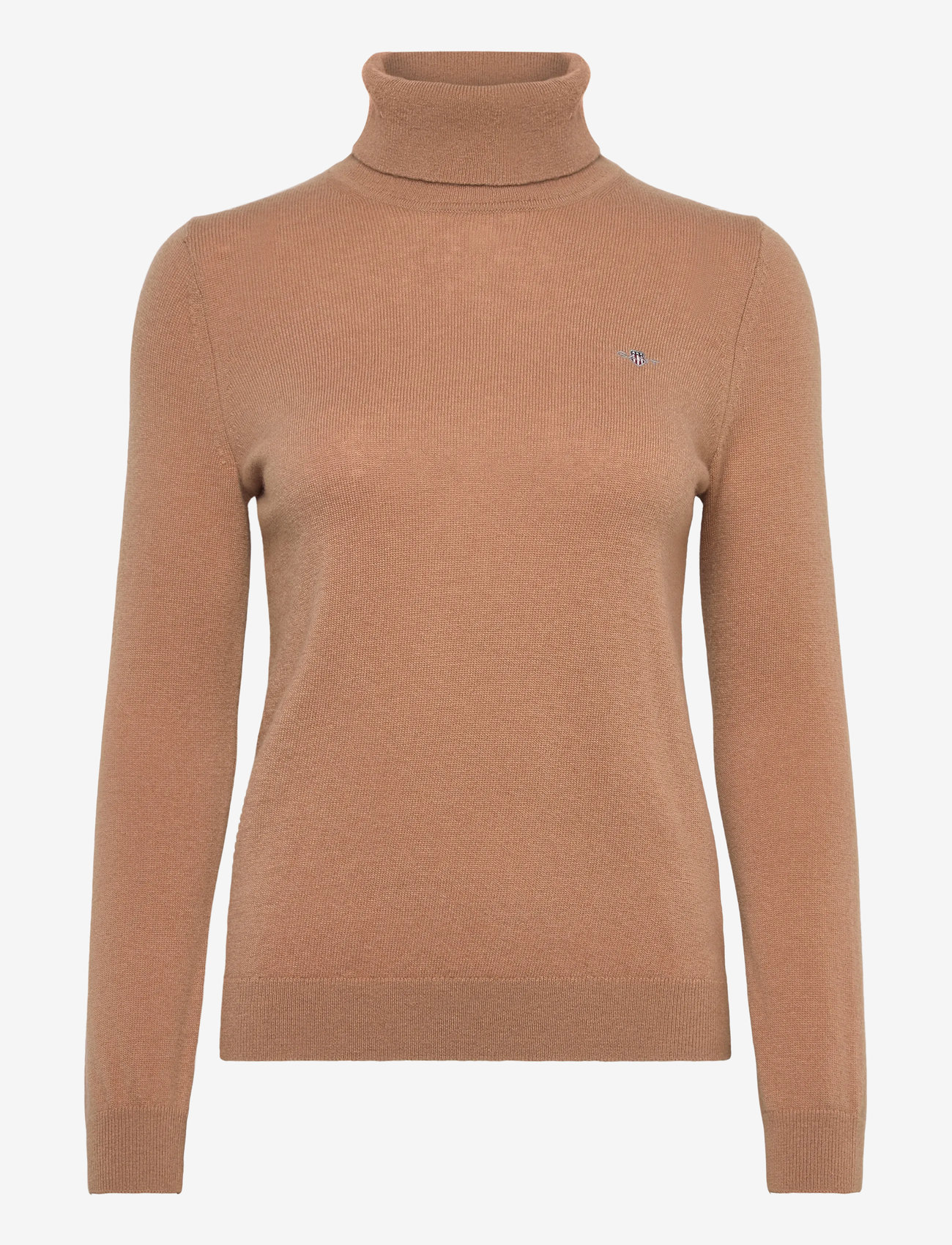 Gant - EXTRAFINE LAMBSWOOL BLEND ROLLNECK - turtlenecks - warm khaki - 0