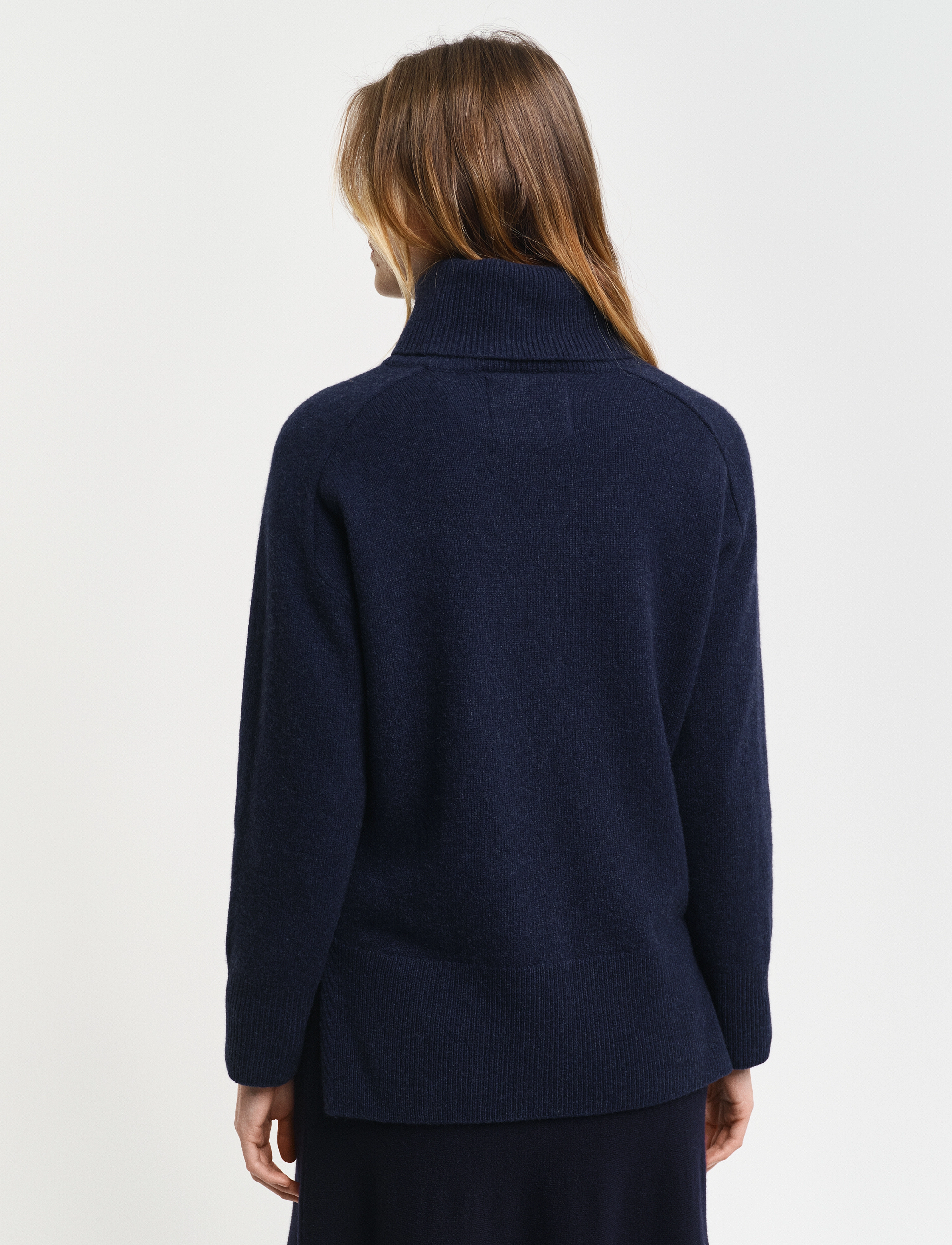 GANT - HERRINGBONE DETAIL ROLLNECK - evening blue - 5