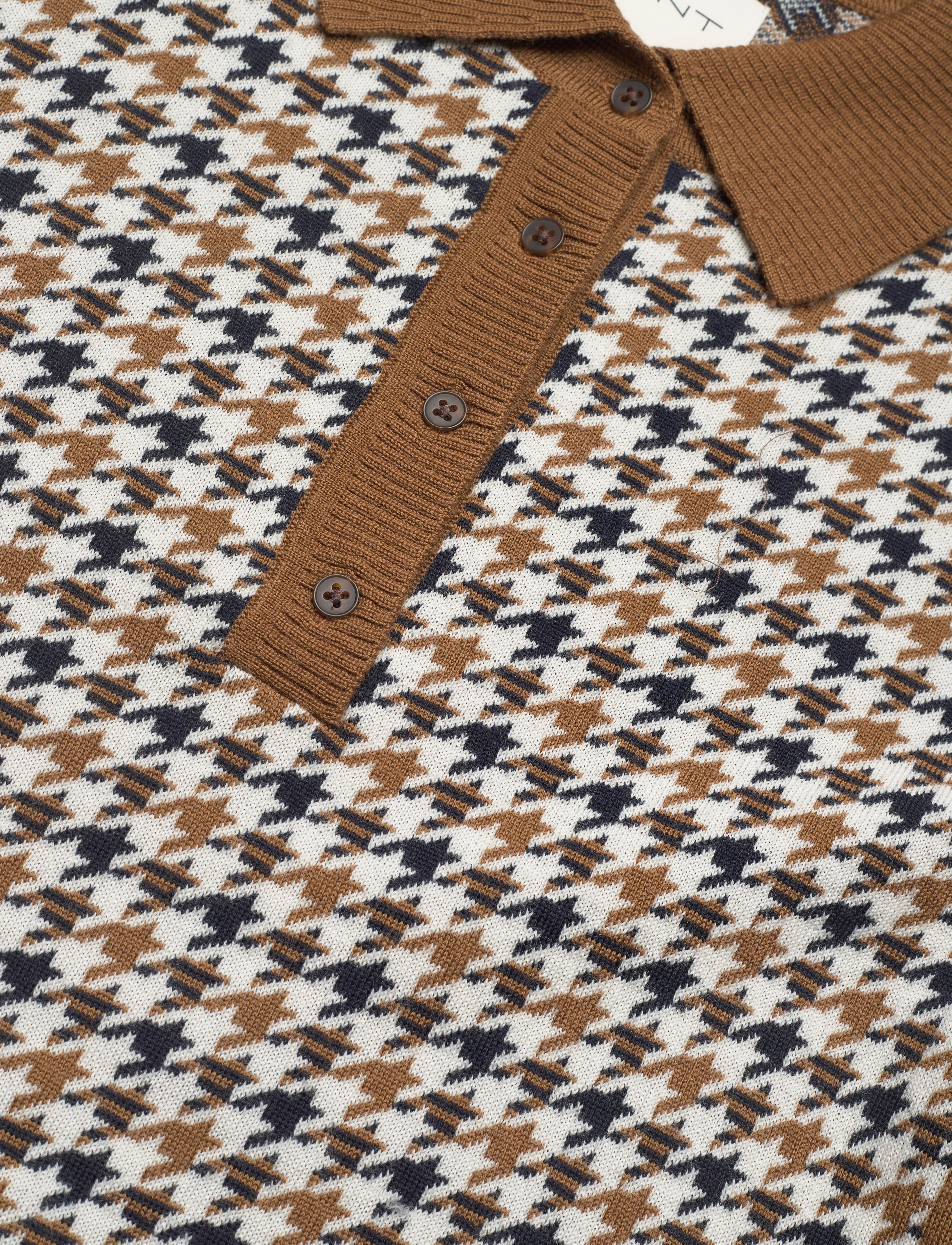 GANT - HOUNDSTOOTH JACQUARD POLO - cacao - 4