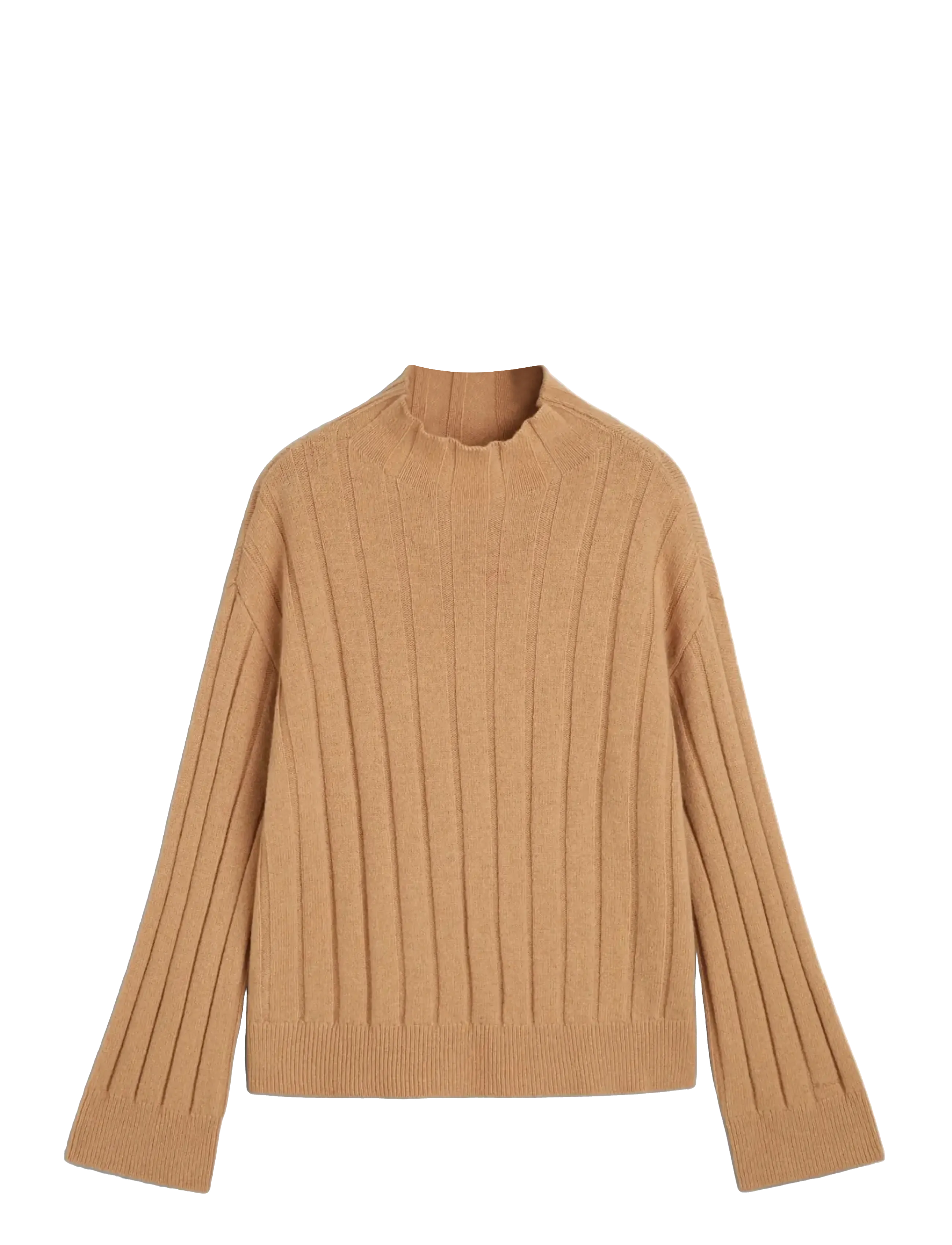 GANT WIDE RIBBED WOOL STAND COLLAR - GANT - CARAMEL BEIGE / beige