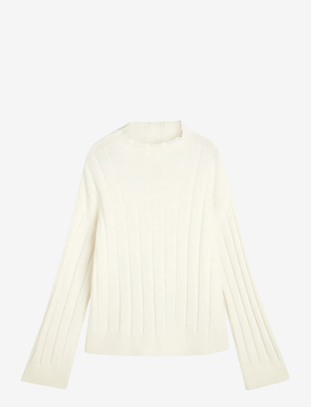 GANT - WIDE RIBBED WOOL STAND COLLAR - striktrøjer - cream - 1