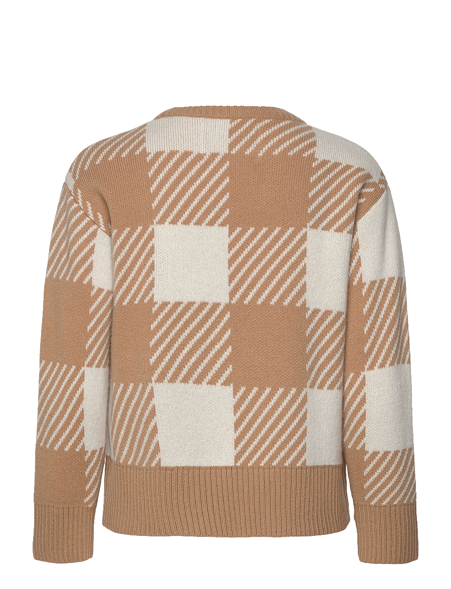 Gant - BUFFALO CHECKED C-NECK - caramel beige - 2