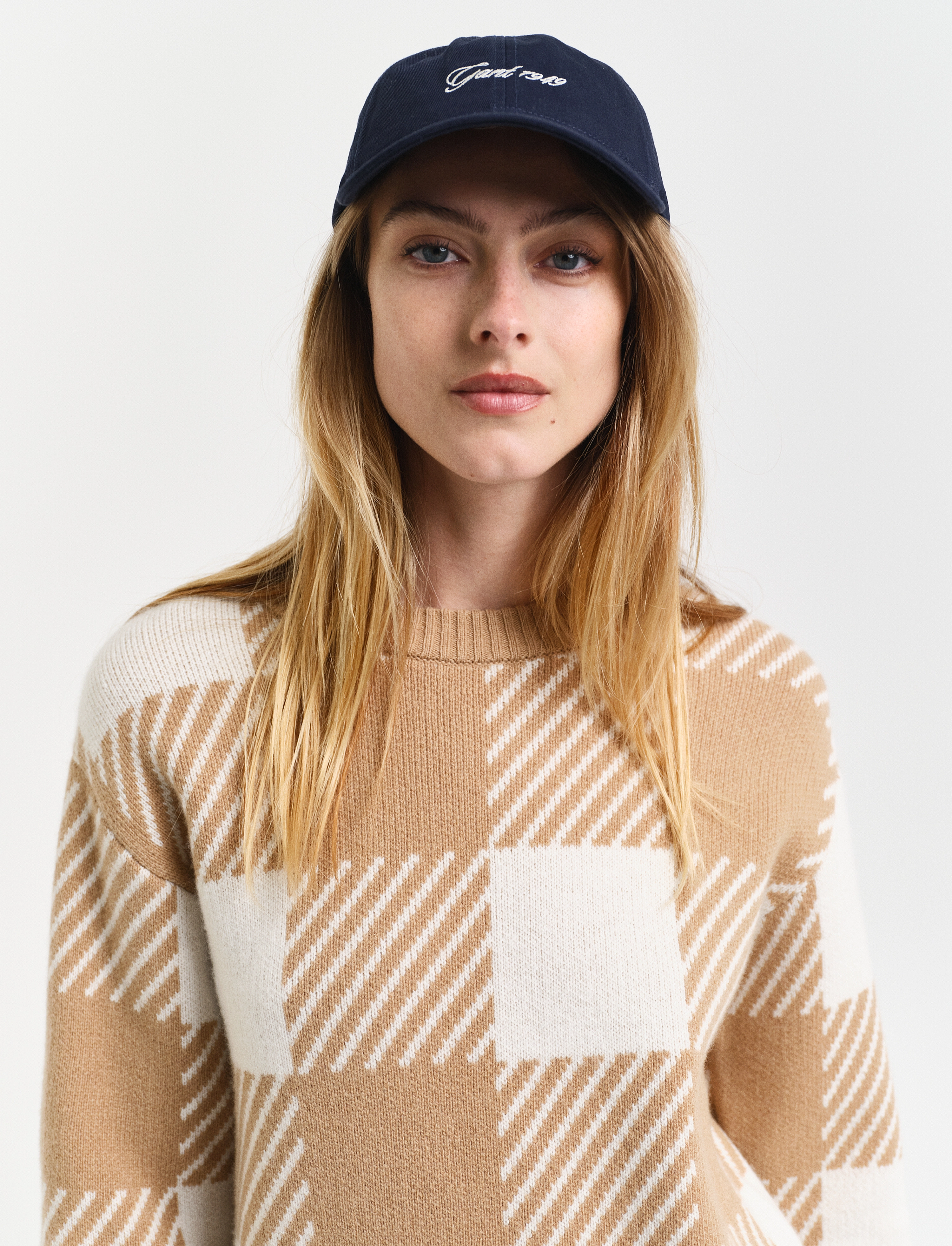 Gant - BUFFALO CHECKED C-NECK - caramel beige - 4