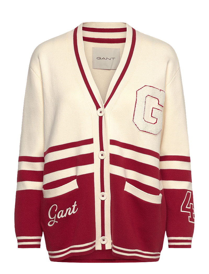 Gant - GANT VARSITY CARDIGAN - muotitrendit - cream - 1