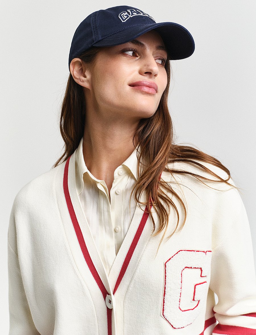 Gant - GANT VARSITY CARDIGAN - cardigans - cream - 4