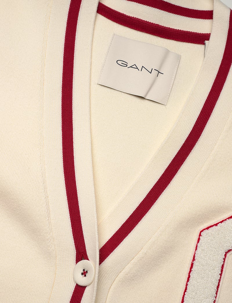 Gant - GANT VARSITY CARDIGAN - muotitrendit - cream - 5