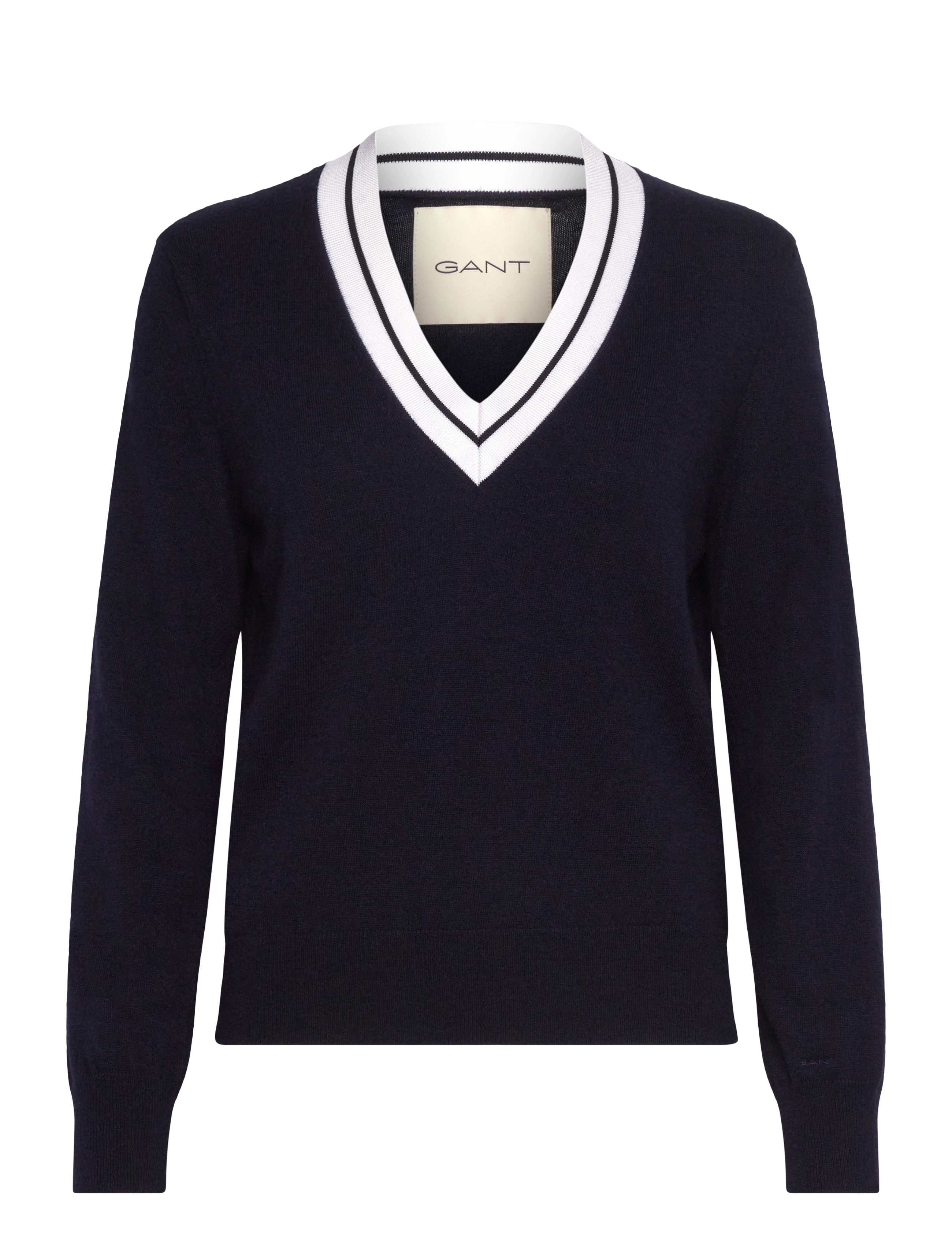 GANT - CONTRAST V-NECK - evening blue - 1