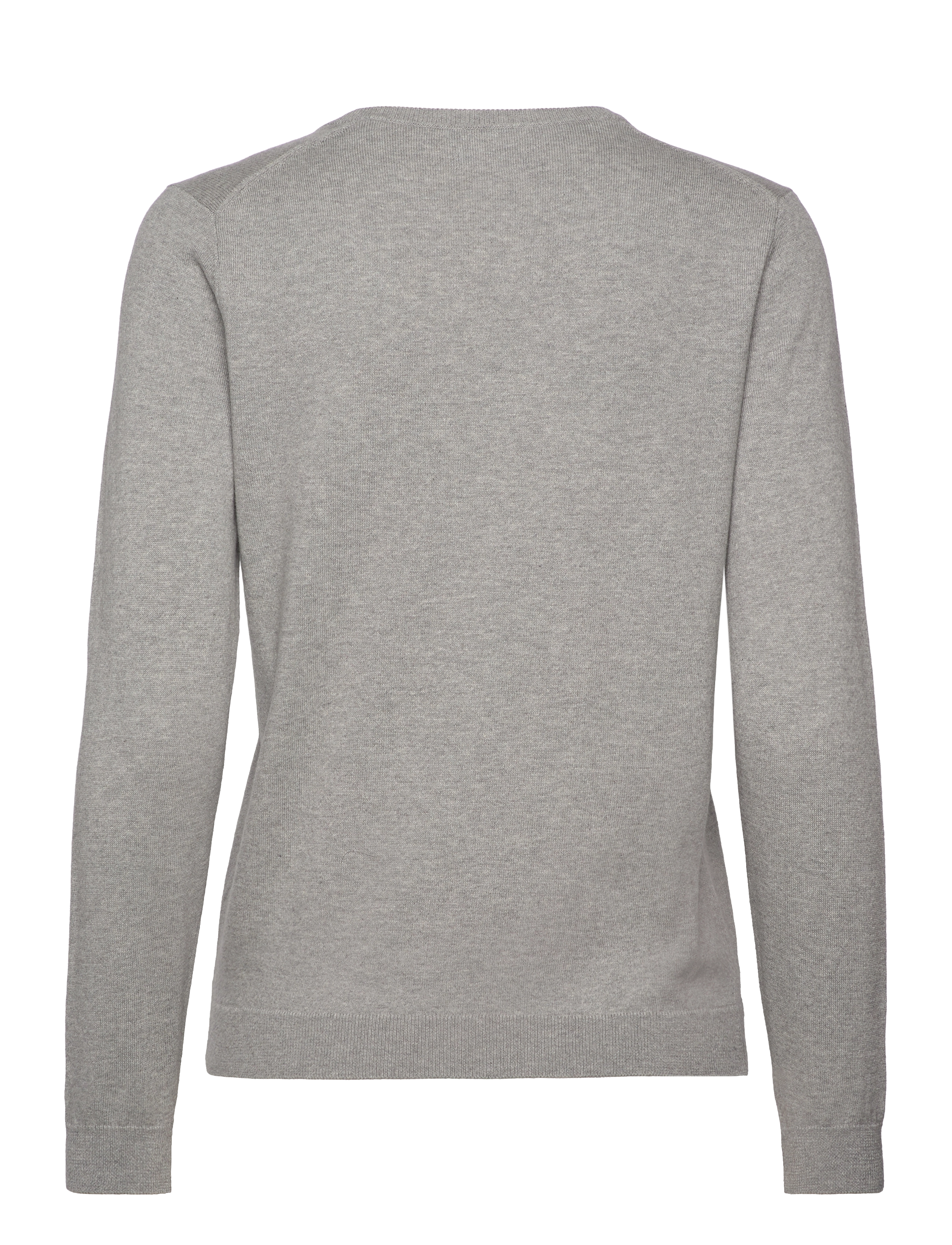 Gant - COTTON V-NECK - trøjer - grey melange - 1