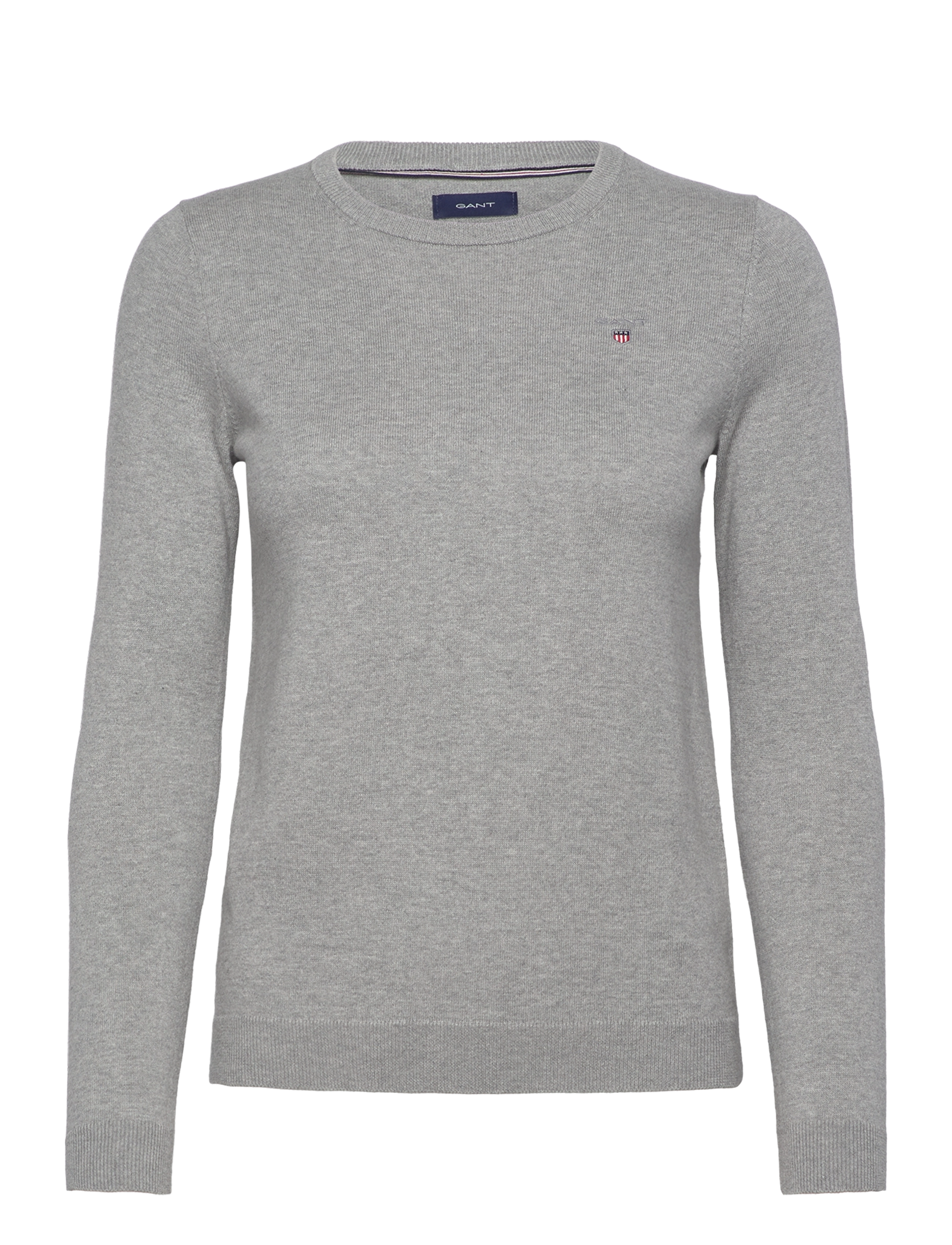 Gant COTTON C-NECK - GANT - GREY MELANGE / grey