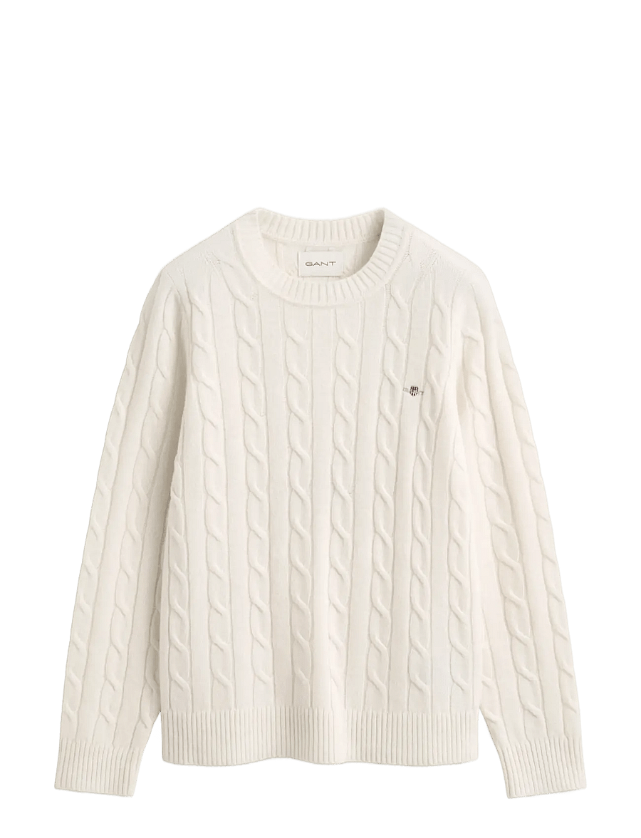 Gant - LAMBSWOOL CABLE C-NECK - pullover - cream - 1