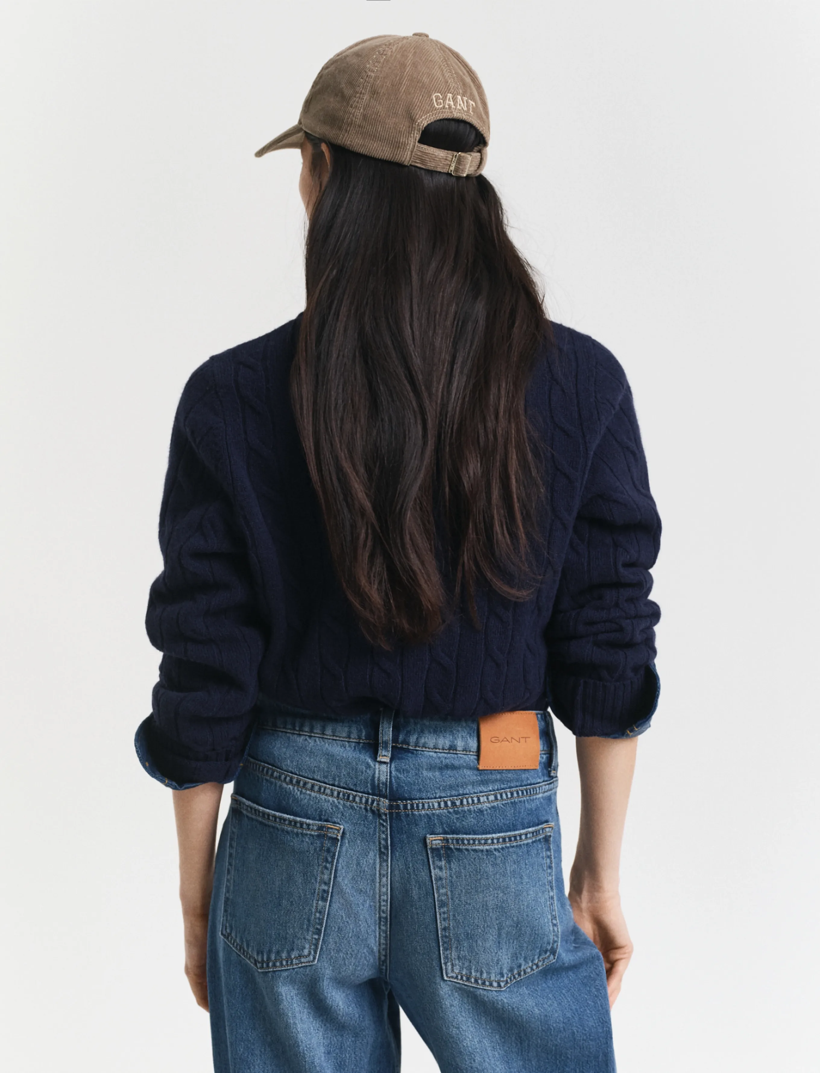 Gant - LAMBSWOOL CABLE C-NECK - evening blue - 2