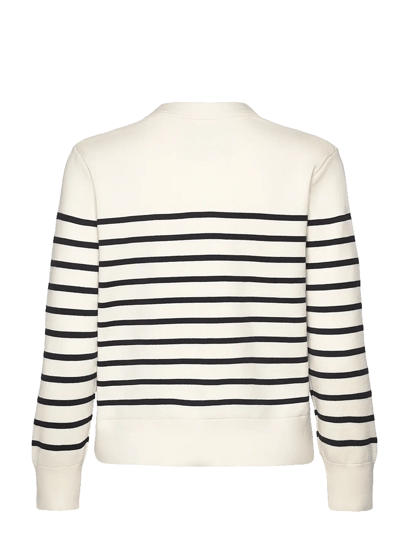 GANT - STRIPED COTTON CARDIGAN - cardigans - eggshell - 2